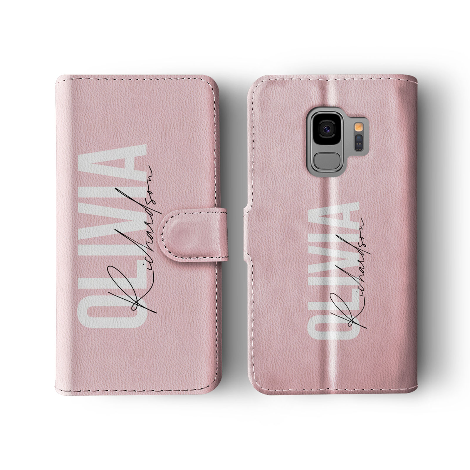Tirita Personalised Wallet Flip Case for Samsung S23 S22 S20 S9 Rose Gold Pink - Picture 14 of 26