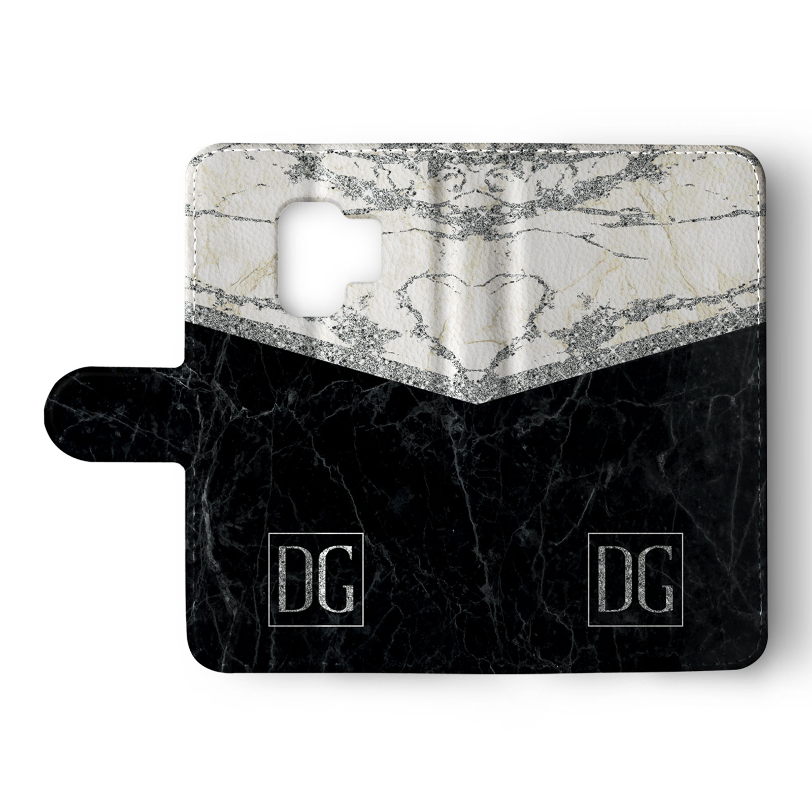 Tirita Personalised Wallet Flip Case for Samsung S23 S22 S20 S9 Marble Silver - Picture 3 of 26