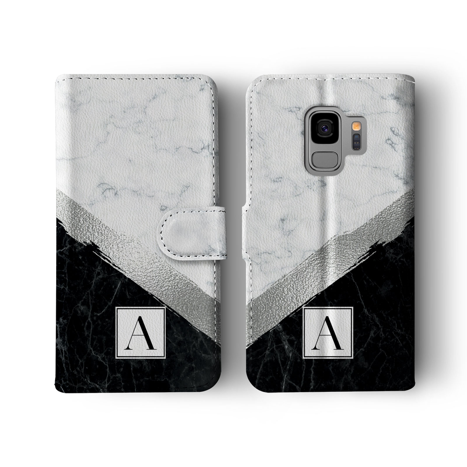 Tirita Personalised Wallet Flip Case for Samsung S23 S22 S20 S9 Marble Silver - Picture 11 of 26