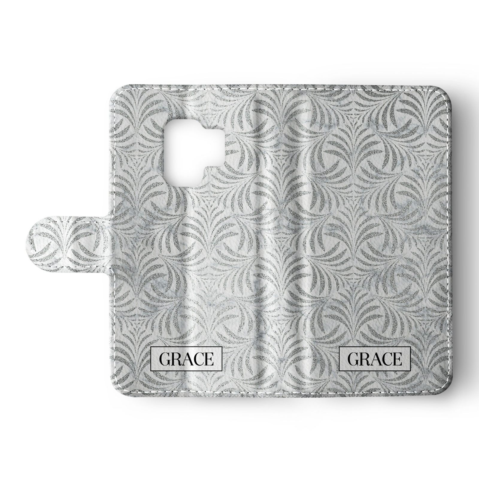 Tirita Personalised Wallet Flip Case for Samsung S23 S22 S20 S9 Marble Silver - Picture 24 of 26