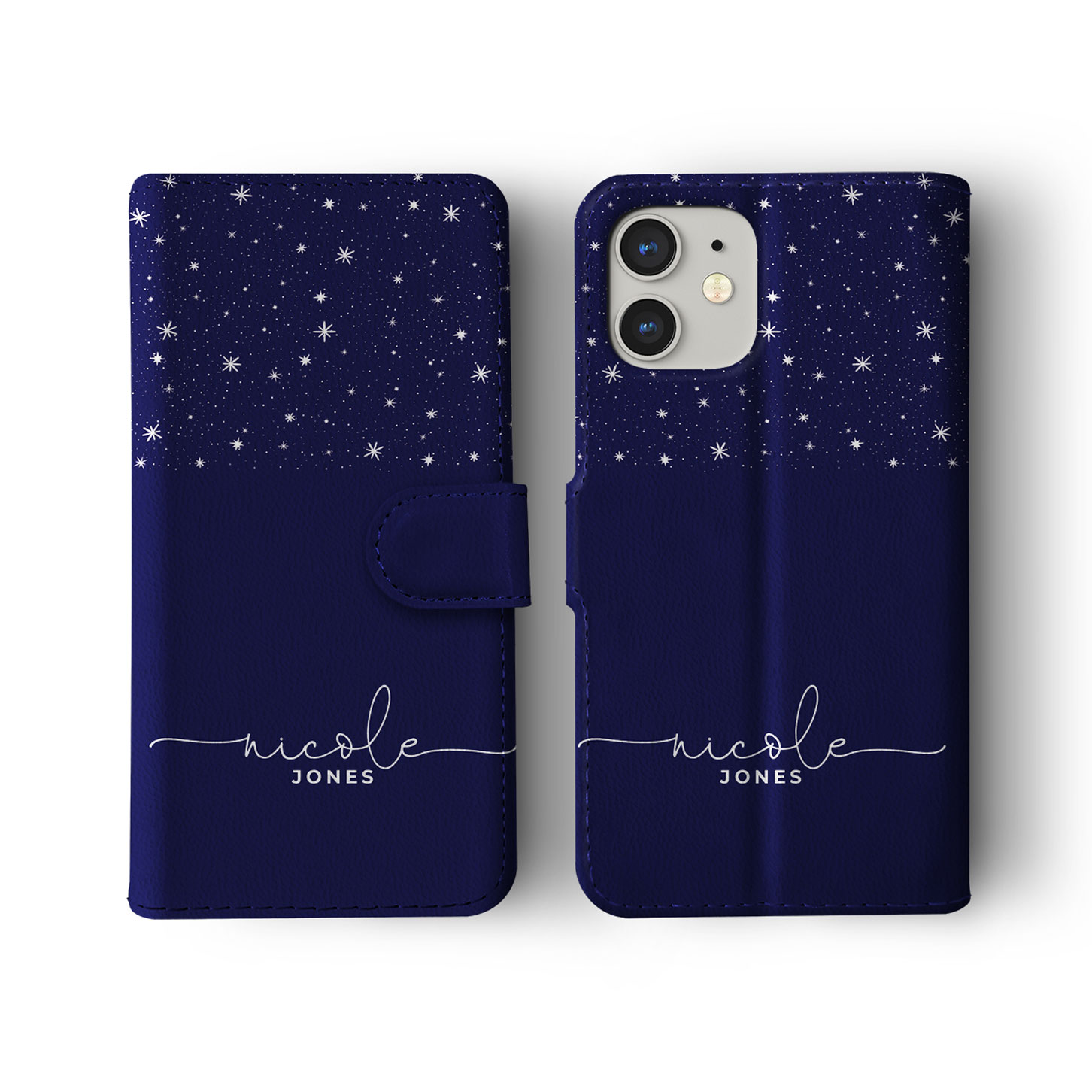 Tirita Personalised Wallet Flip Case for iPhone 16 15 14 13 Space Stars Animal - Picture 11 of 26