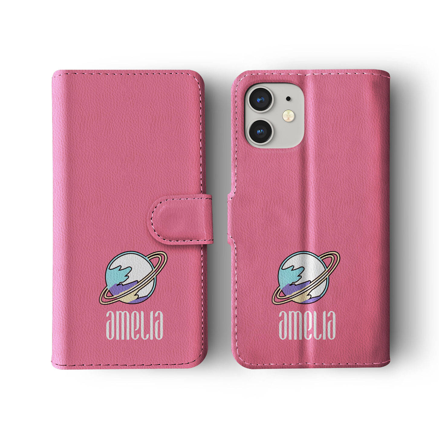 Tirita Personalised Wallet Flip Case for iPhone 16 15 14 13 Space Stars Animal - Picture 20 of 26