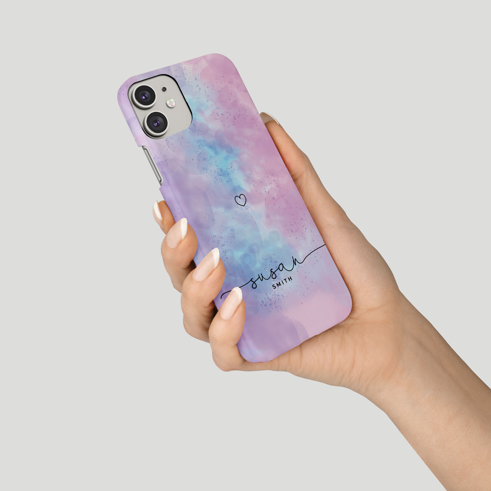 NOT REAL GLITTER Space Stars Moon Planets Navy Blue Constellation Tirita Personalised Initials Custom Hard Phone Case Compatible with iPhone 7/8 SE 2020 PRINTED GLITTER