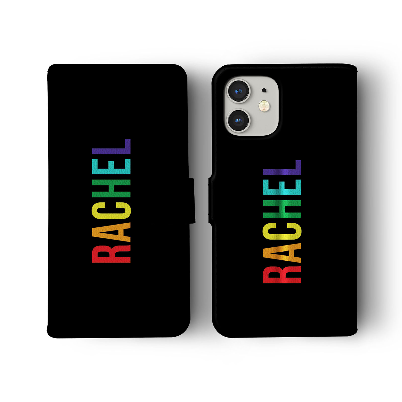 Tirita Personalised Wallet Flip Case for iPhone 15 14 13 12 11 SE Colourful Name - Picture 2 of 29