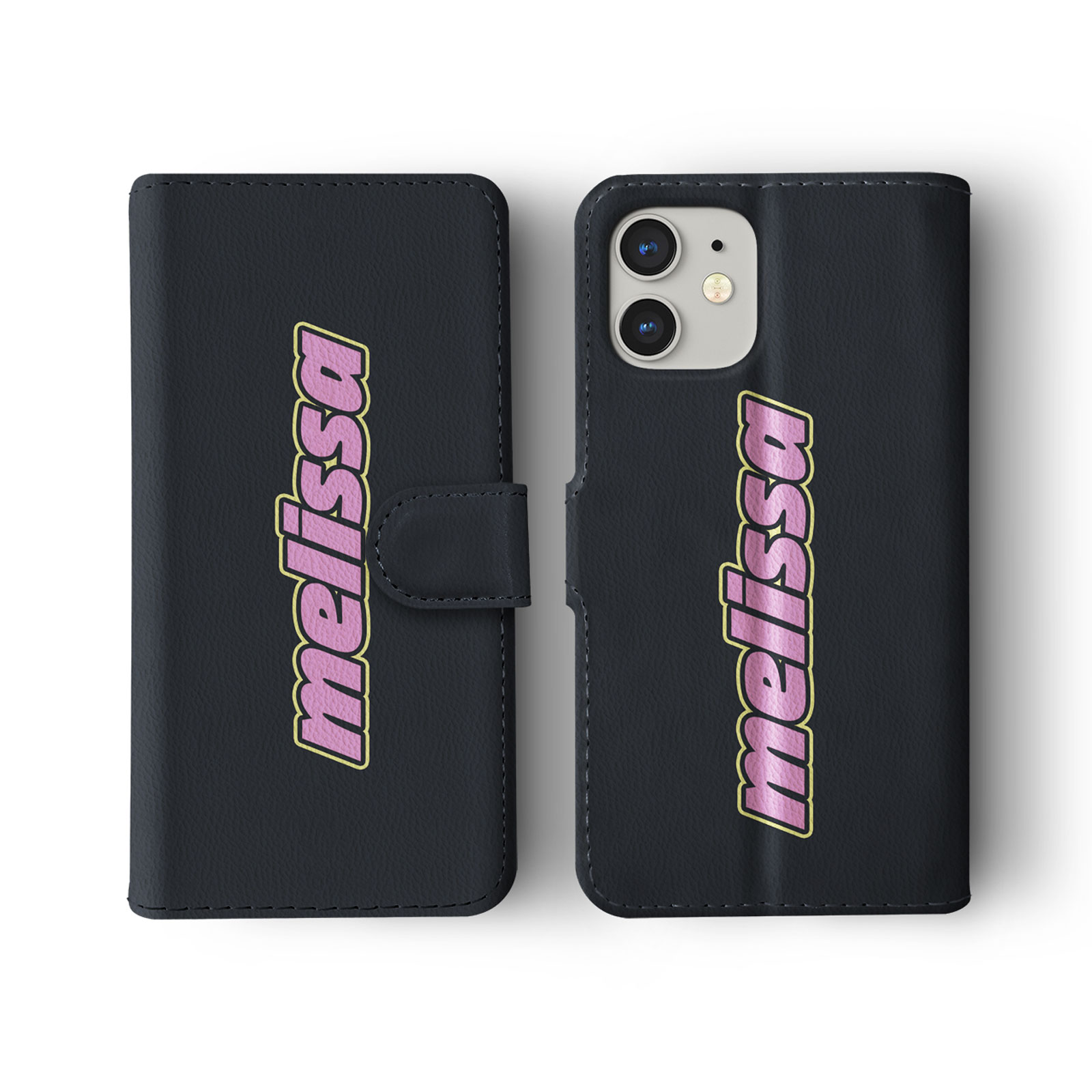 Tirita Personalised Wallet Flip Case for iPhone 15 14 13 12 11 SE Colourful Name - Picture 17 of 29