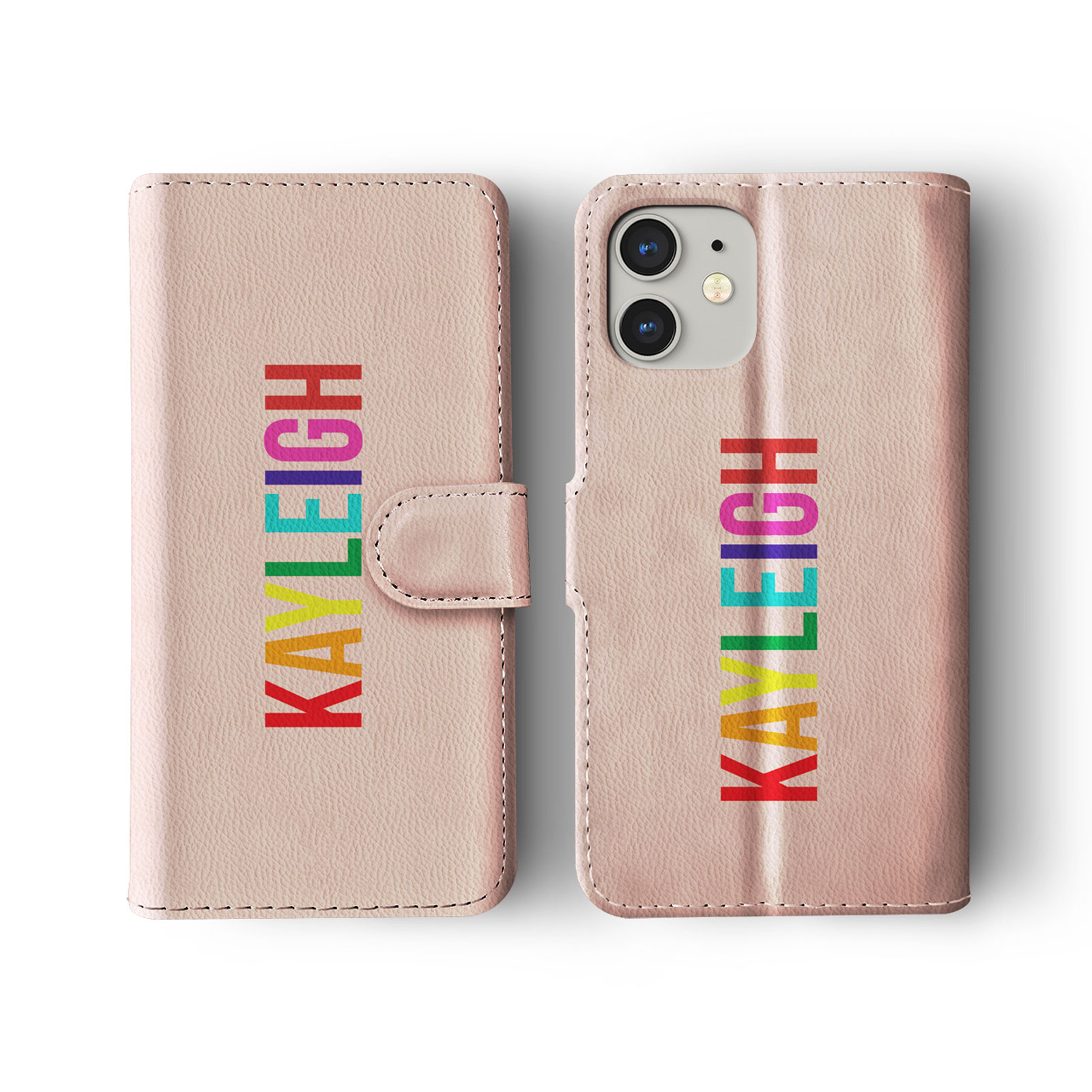 Tirita Personalised Wallet Flip Case for iPhone 15 14 13 12 11 SE Colourful Name - Picture 8 of 29