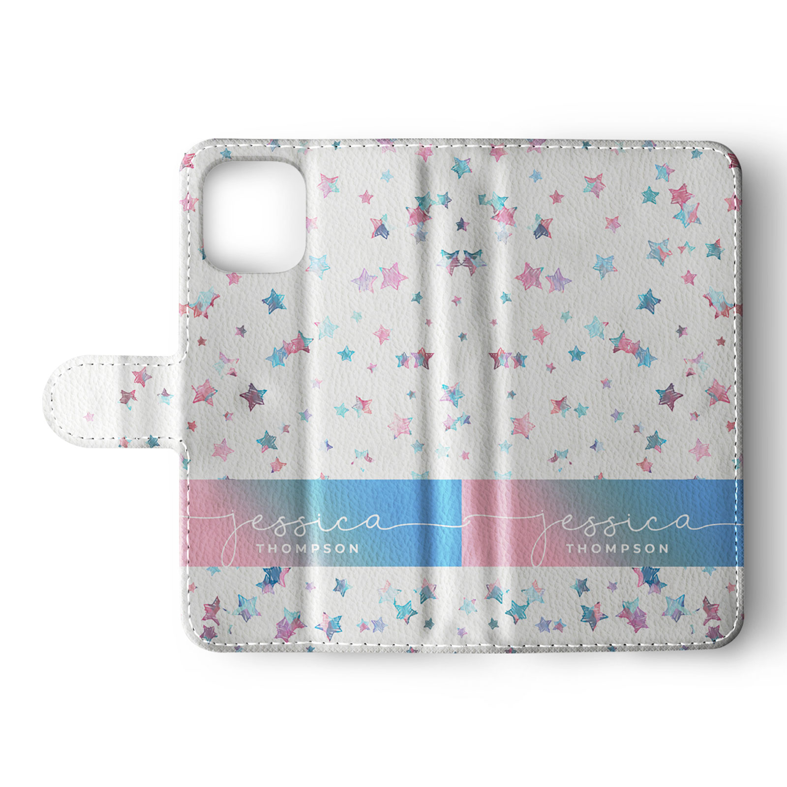 Tirita Personalised Wallet Flip Case for iPhone 14 13 12 11 Colourful Stars Dots - Picture 18 of 31