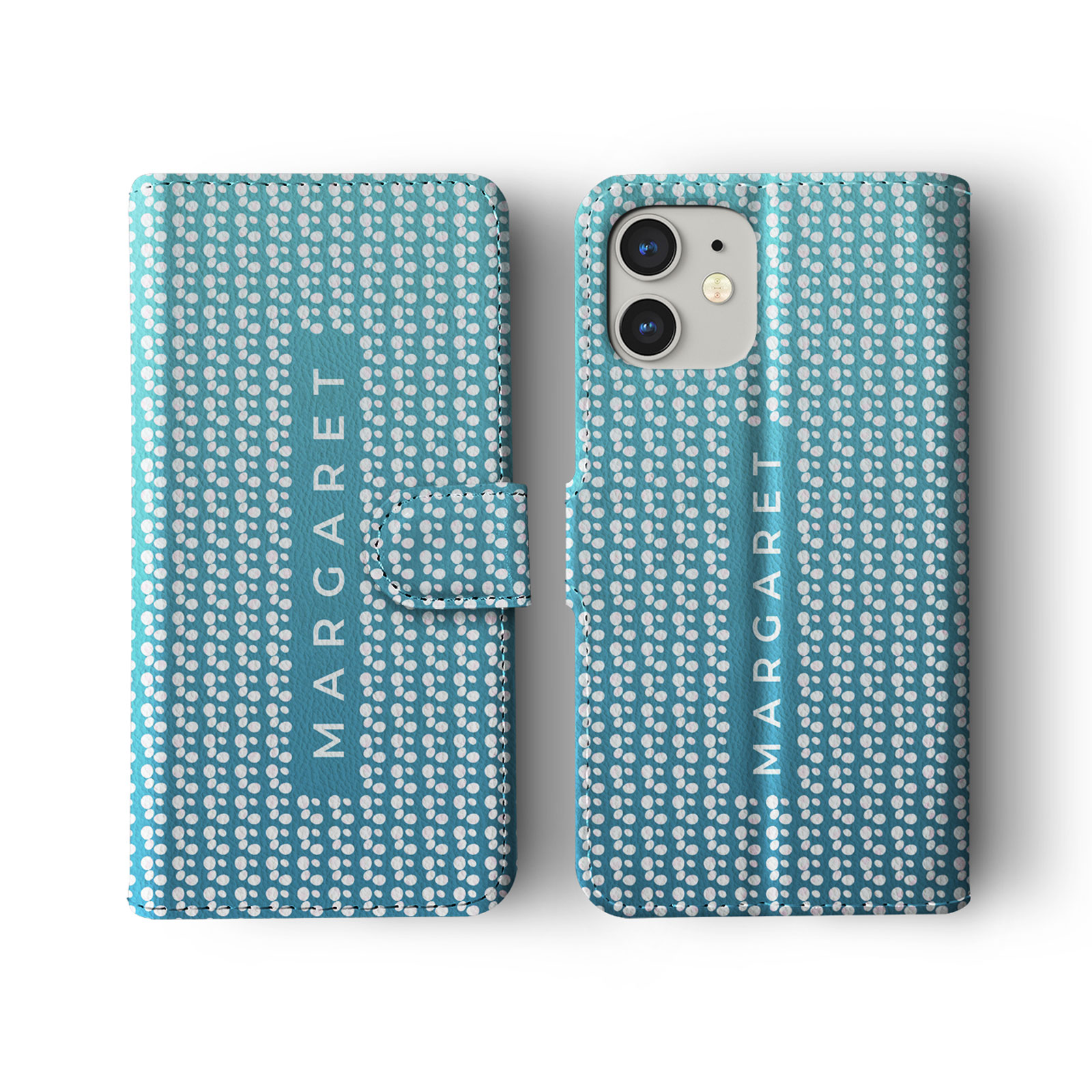 Tirita Personalised Wallet Flip Case for iPhone 14 13 12 11 Colourful Stars Dots - Picture 26 of 31