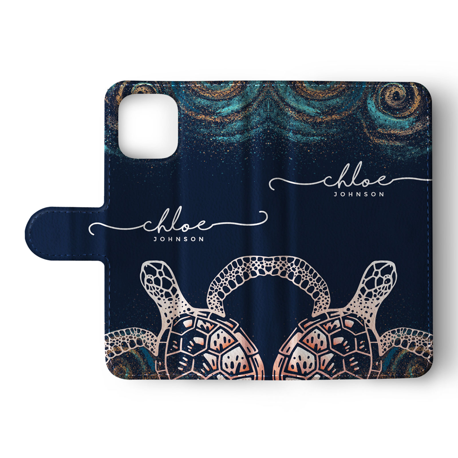 Tirita Personalised Wallet Flip Case for iPhone 15 14 13 12 Ocean Life Marine - Picture 6 of 29