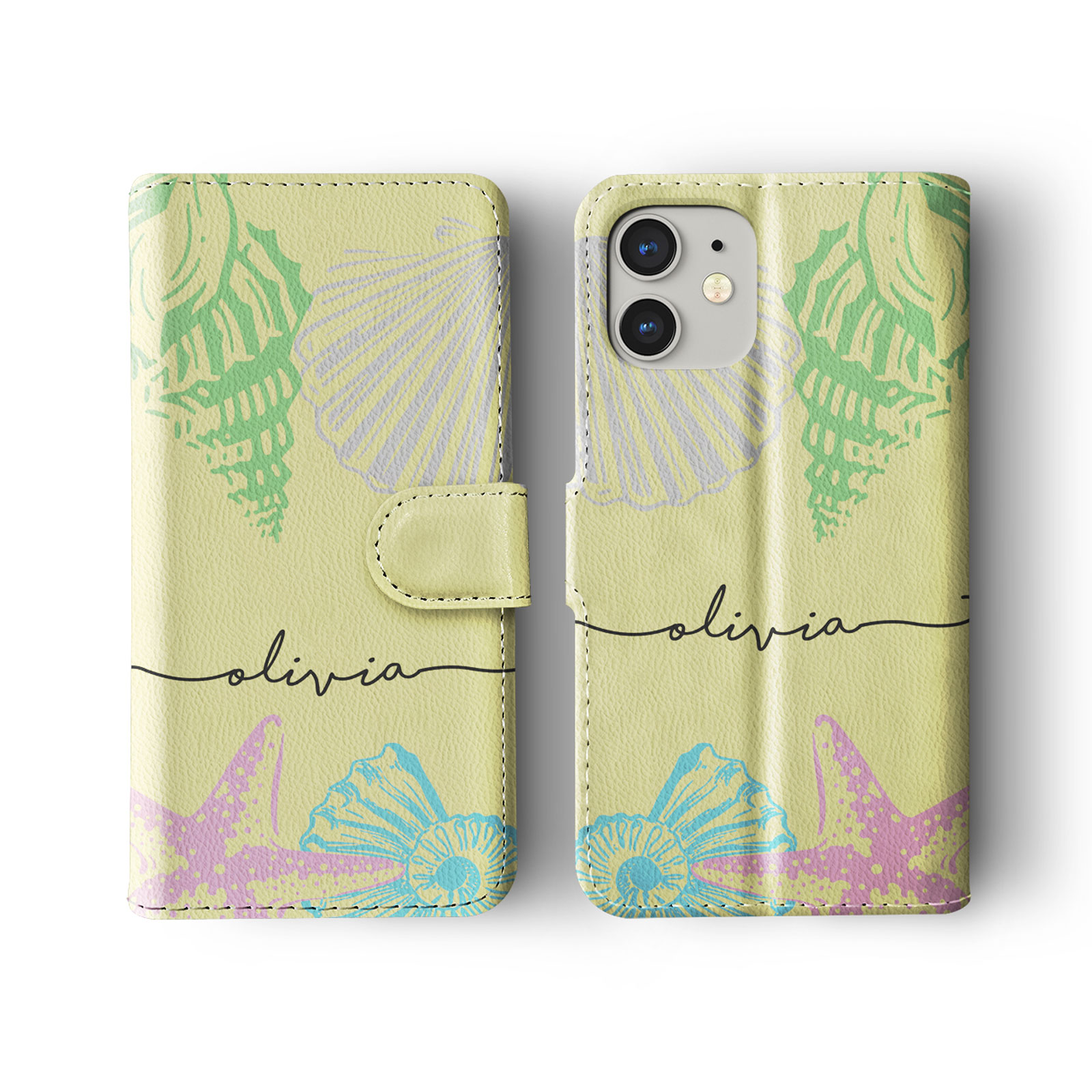 Tirita Personalised Wallet Flip Case for iPhone 15 14 13 12 Ocean Life Marine - Picture 23 of 29