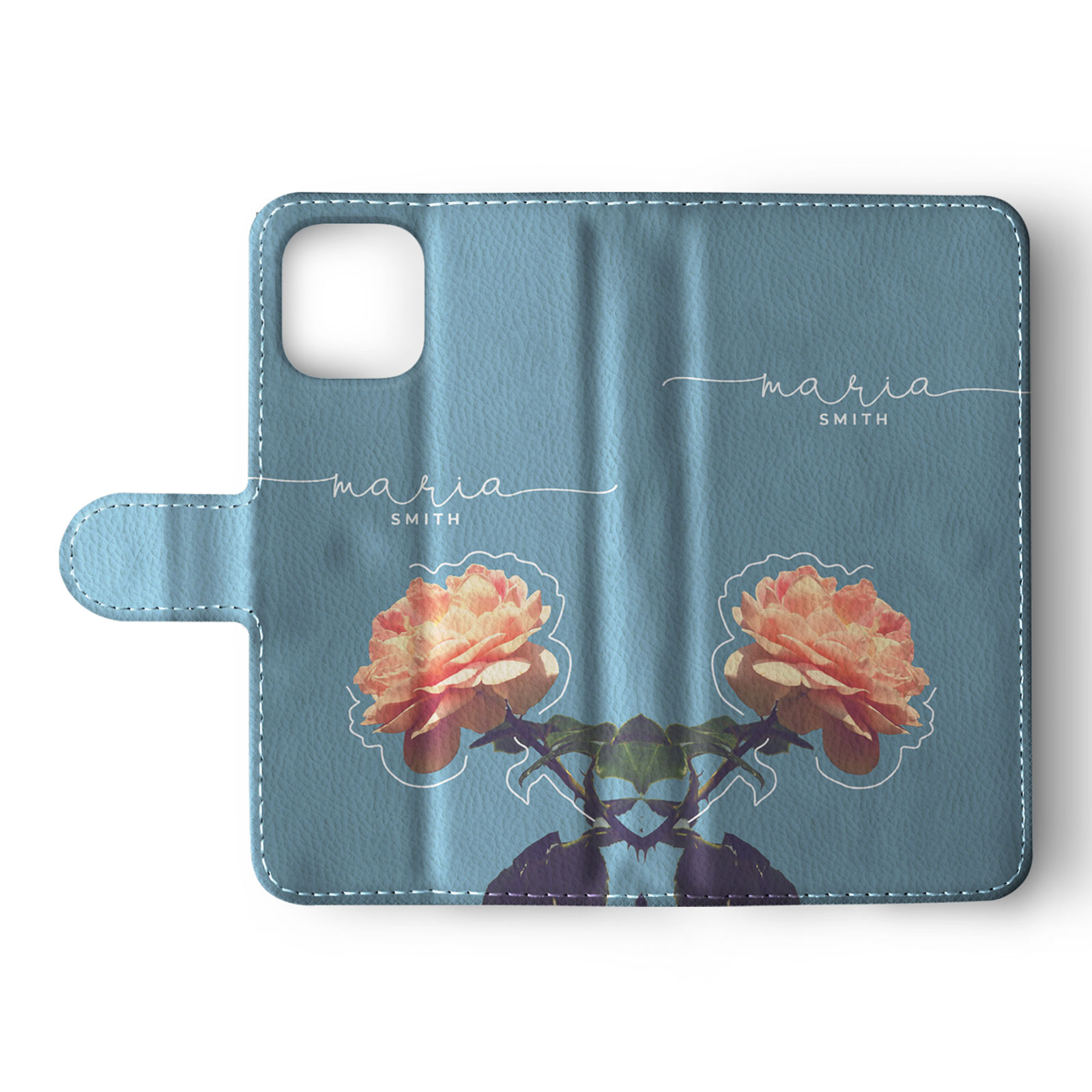 Tirita Personalised Wallet Flip Case for iPhone 16 15 14 Vintage Spring Floral - Picture 6 of 26