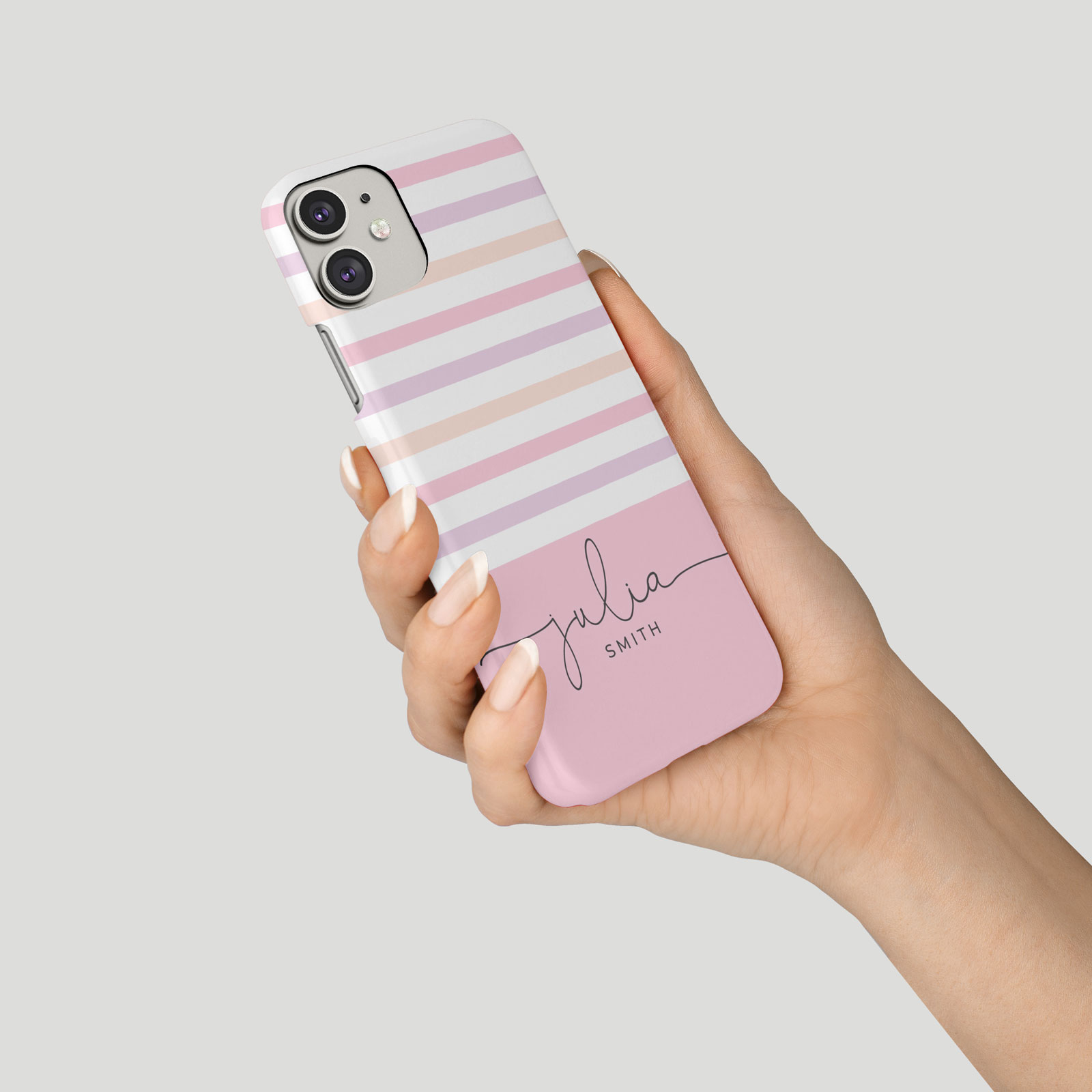 Tirita Personalised Phone Case for iPhone 16 15 14 13 12 Striped Stripes Pastel - Picture 3 of 26