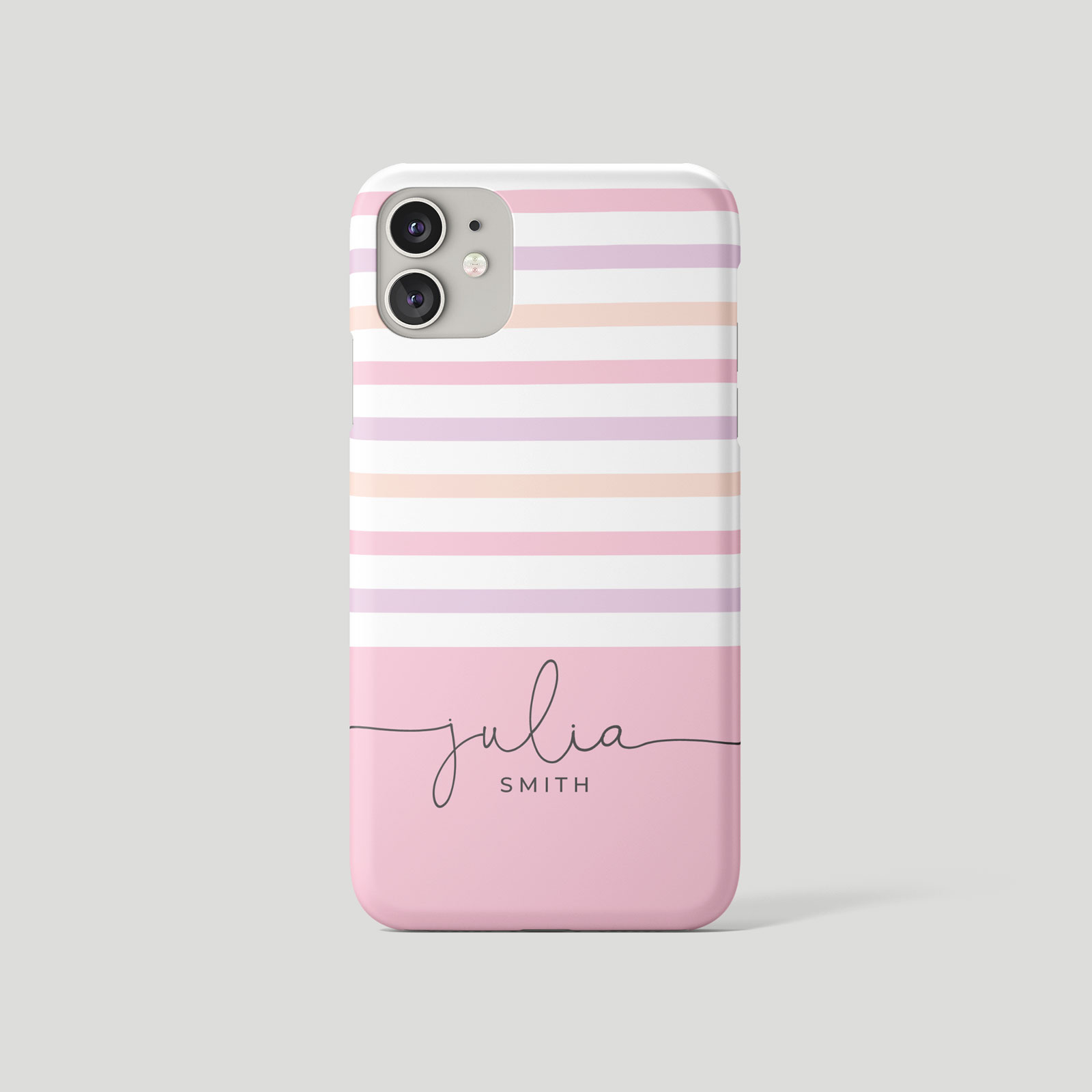 Tirita Personalised Phone Case for iPhone 16 15 14 13 12 Striped Stripes Pastel - Picture 2 of 26