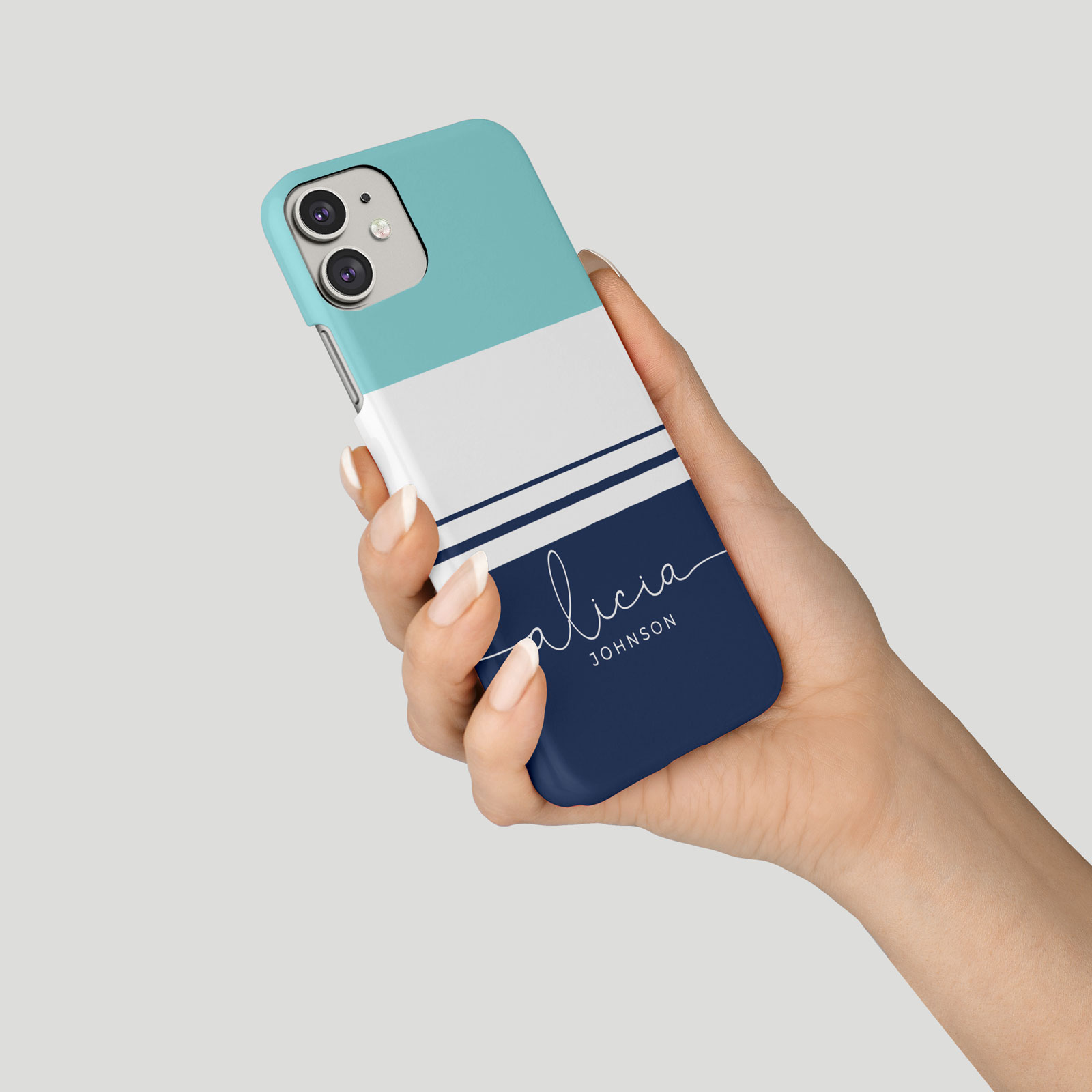Tirita Personalised Phone Case for iPhone 16 15 14 13 12 Striped Stripes Pastel - Picture 12 of 26