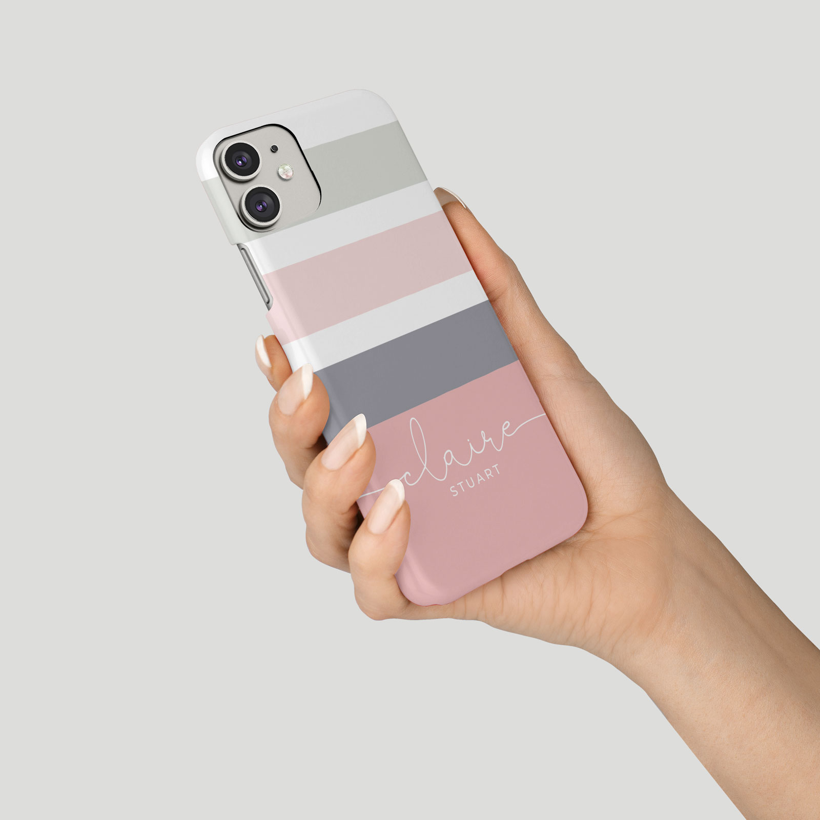 Tirita Personalised Phone Case for iPhone 16 15 14 13 12 Striped Stripes Pastel - Picture 24 of 26