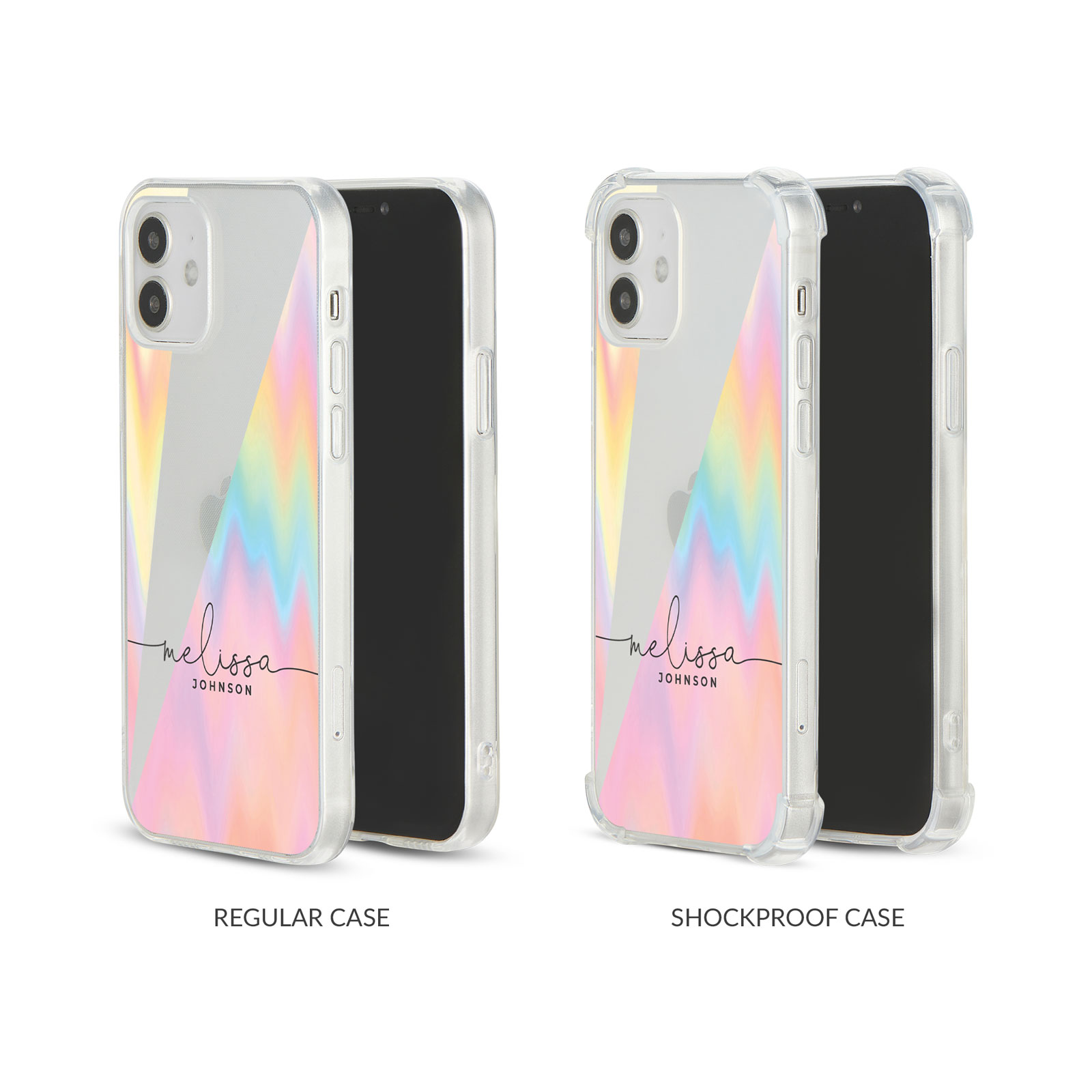 Tirita Personalised Phone Cas Shockproof Soft for iPhone 12 8 SE 11 Holographic - Picture 3 of 42