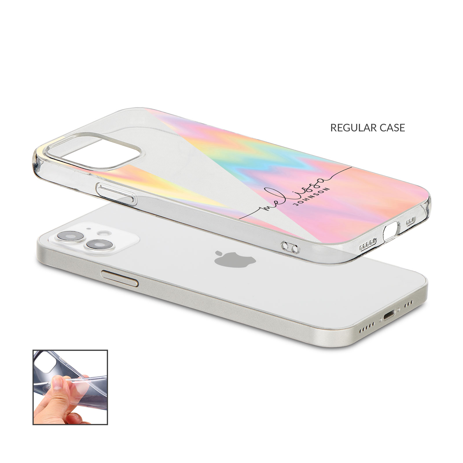 Tirita Personalised Phone Cas Shockproof Soft for iPhone 12 8 SE 11 Holographic - Picture 4 of 42