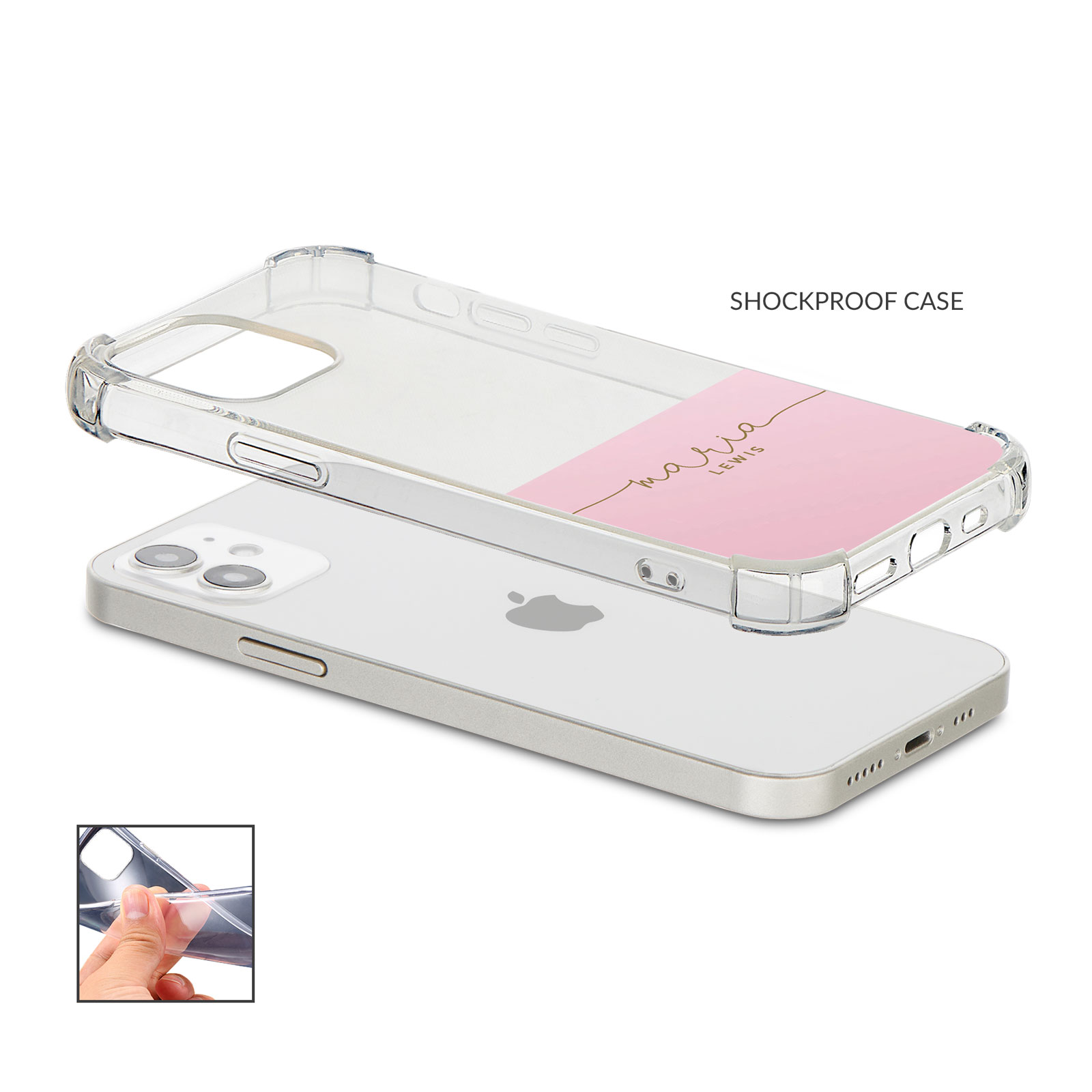 Tirita Personalised Phone Cas Shockproof Soft for iPhone 12 8 SE 11 Holographic - Picture 15 of 42