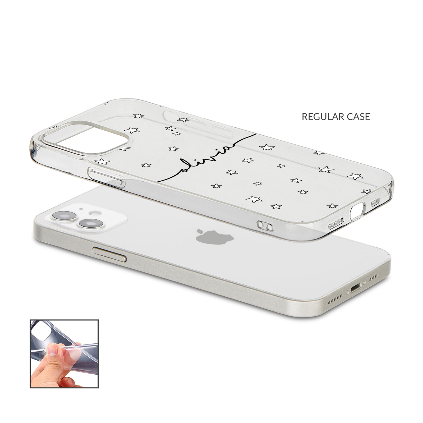Tirita Personalised Phone Cas Shockproof Soft for iPhone 12 8 SE 11 Holographic - Picture 24 of 42