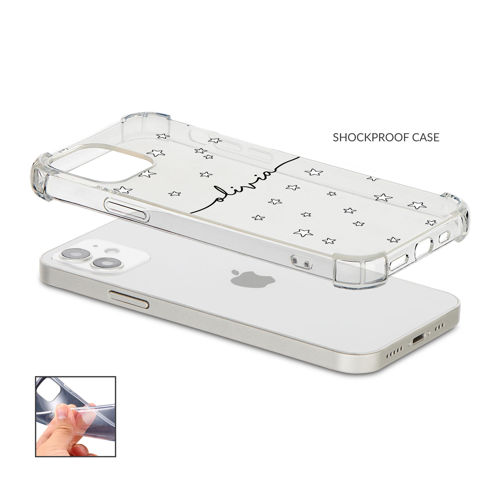 Tirita Personalised Phone Cas Shockproof Soft for iPhone 12 8 SE 11 Holographic - Picture 25 of 42