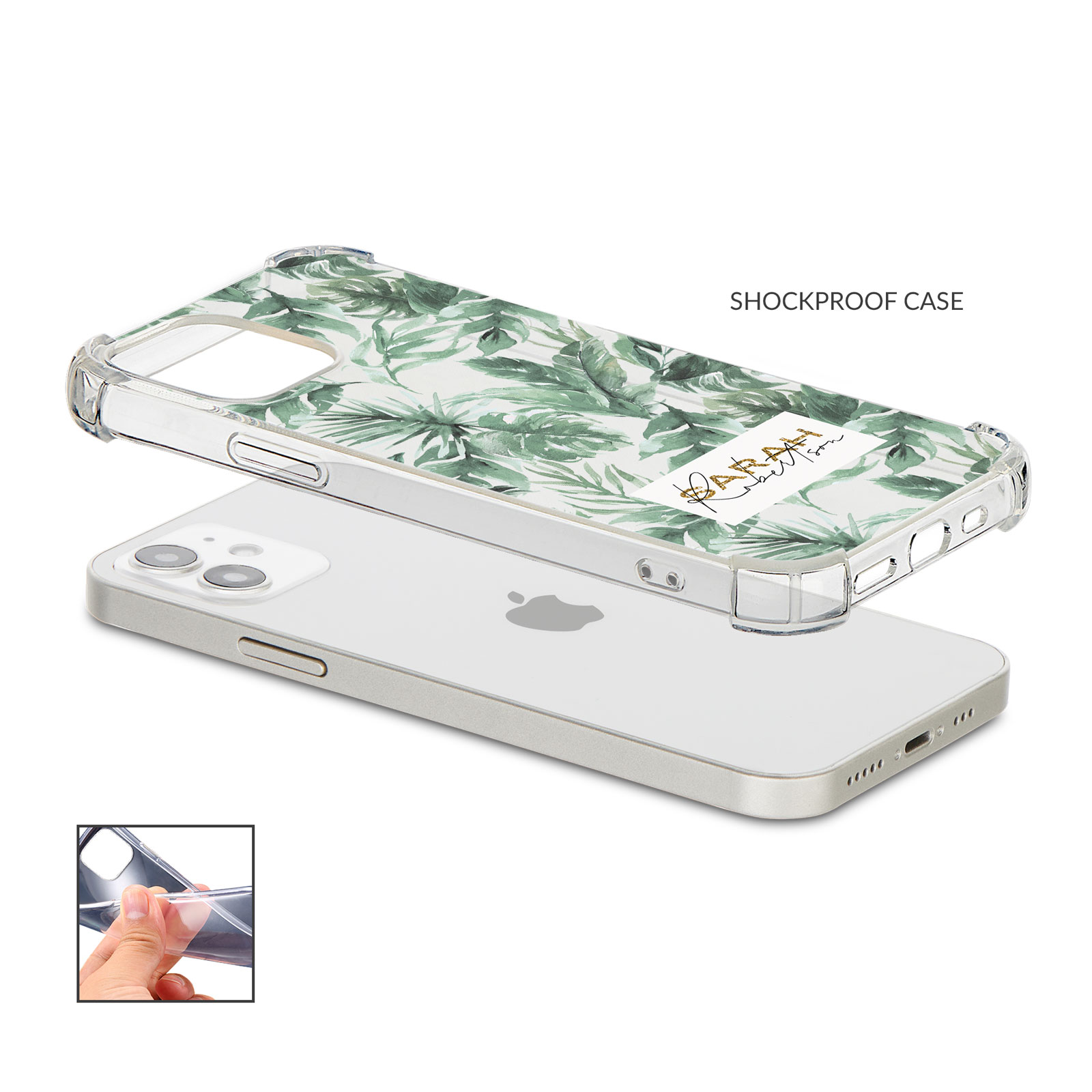 Tirita Personalised Phone Cas Shockproof Soft for iPhone 12 8 SE 11 Holographic - Picture 30 of 42