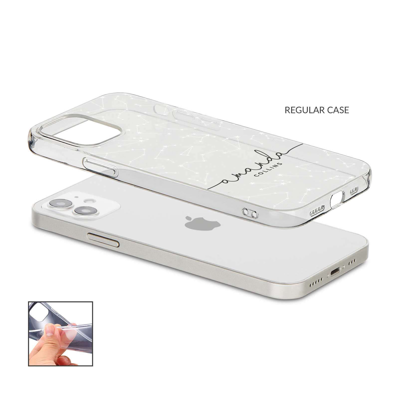 Tirita Personalised Phone Cas Shockproof Soft for iPhone 12 8 SE 11 Holographic - Picture 34 of 42