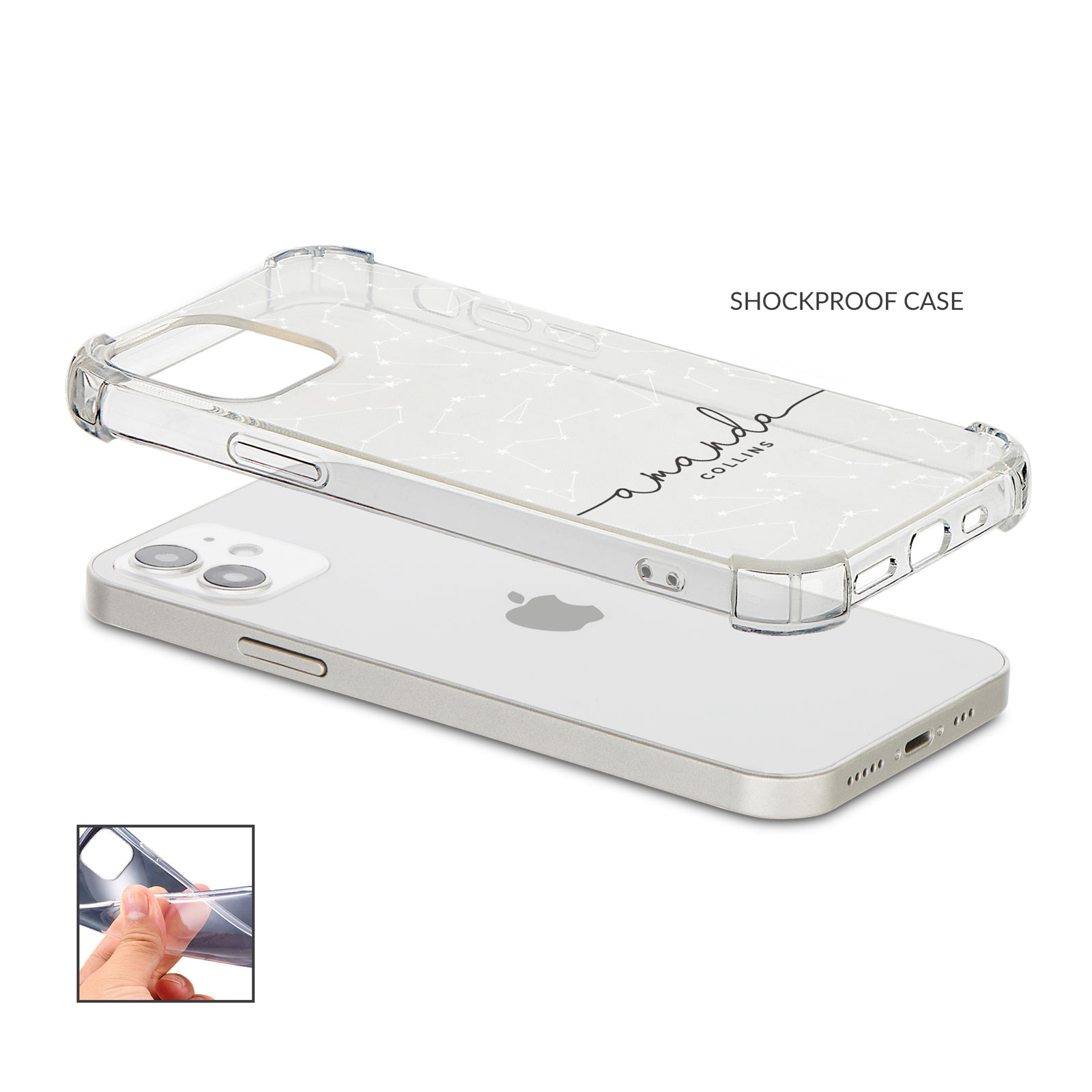 Tirita Personalised Phone Cas Shockproof Soft for iPhone 12 8 SE 11 Holographic - Picture 35 of 42