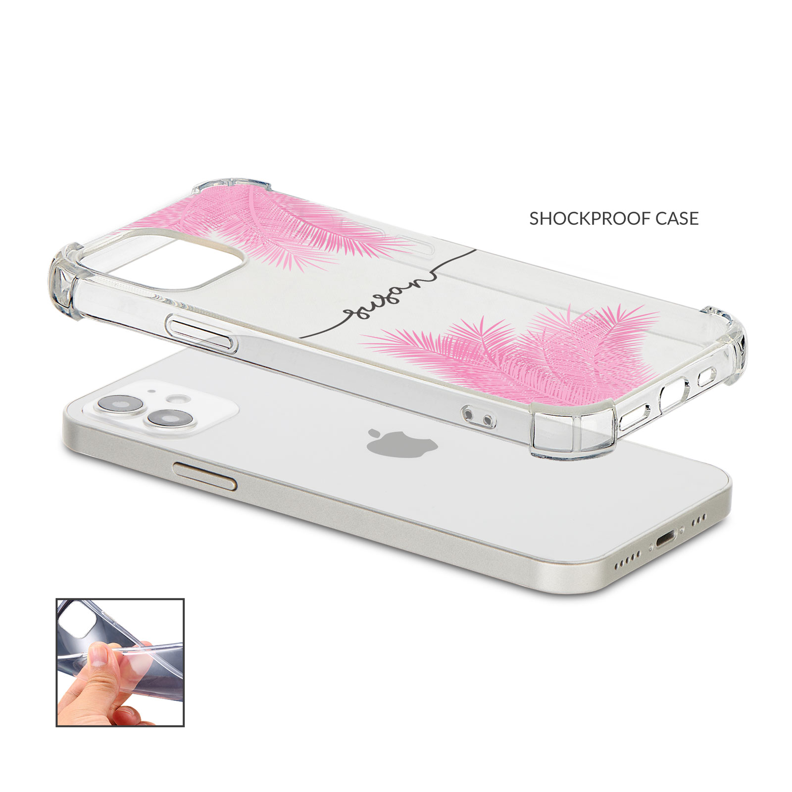 Tirita Personalised Phone Cas Shockproof Soft for iPhone 12 8 SE 11 Holographic - Picture 40 of 42
