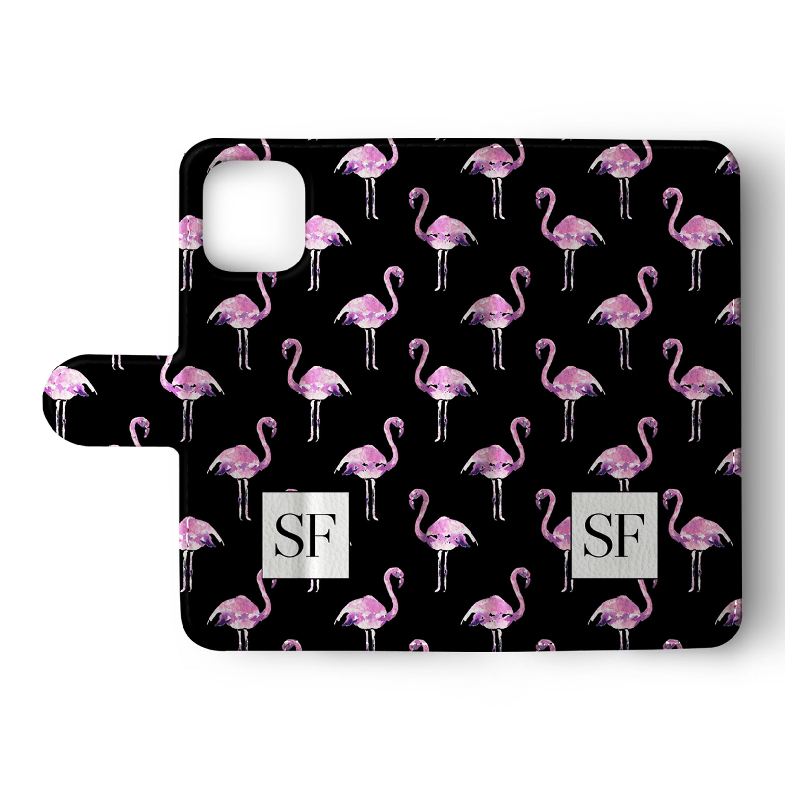 Tirita Personalised Wallet Flip Case for iPhone 14 13 12 11 8 Tropical Flamingos - Picture 3 of 26