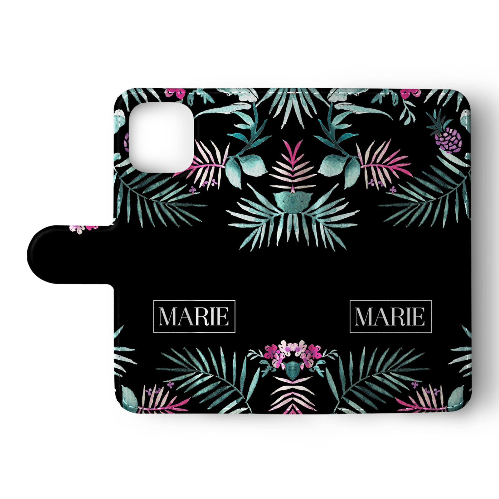 Tirita Personalised Wallet Flip Case for iPhone 14 13 12 11 8 Tropical Flamingos - Picture 9 of 26