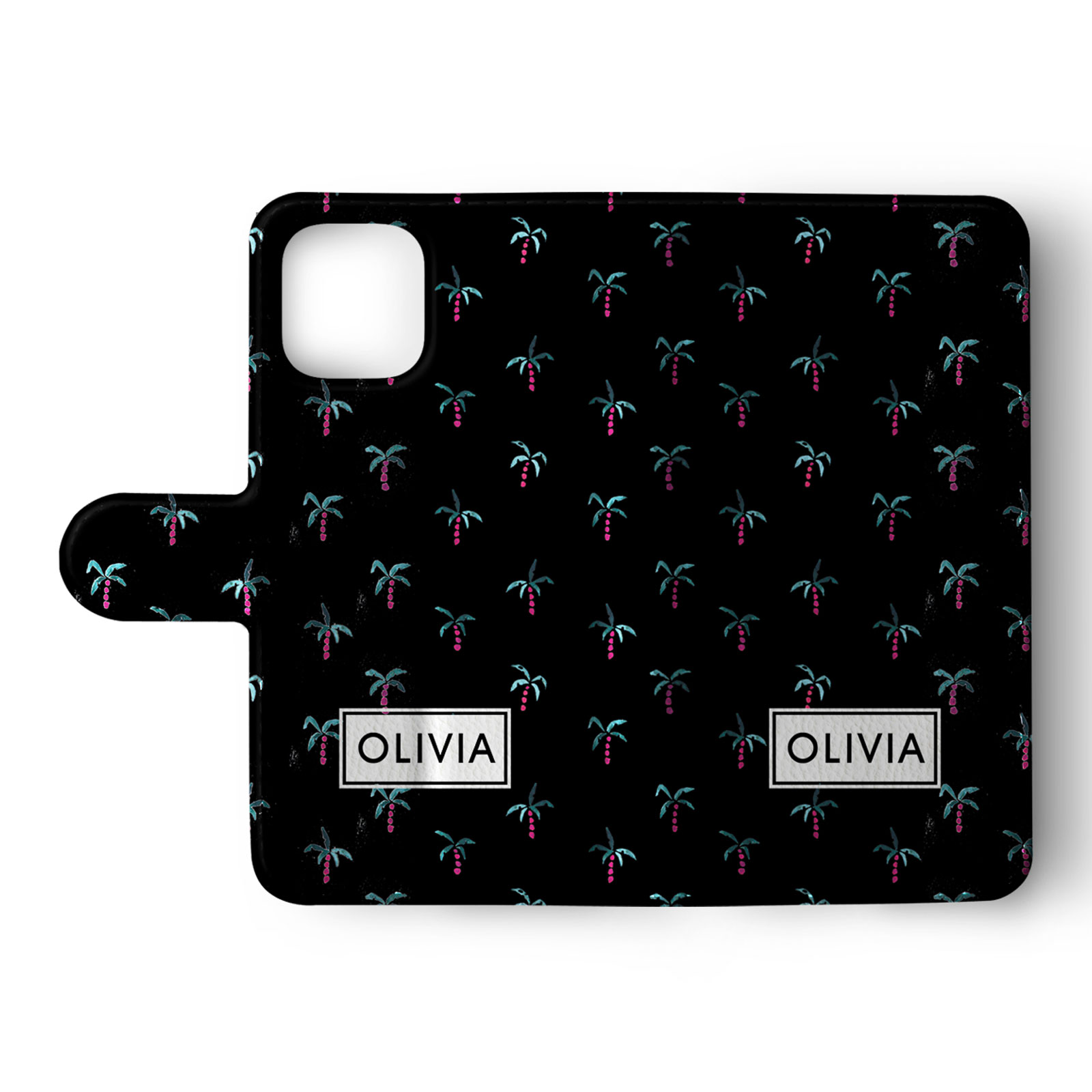 Tirita Personalised Wallet Flip Case for iPhone 14 13 12 11 8 Tropical Flamingos - Picture 12 of 26