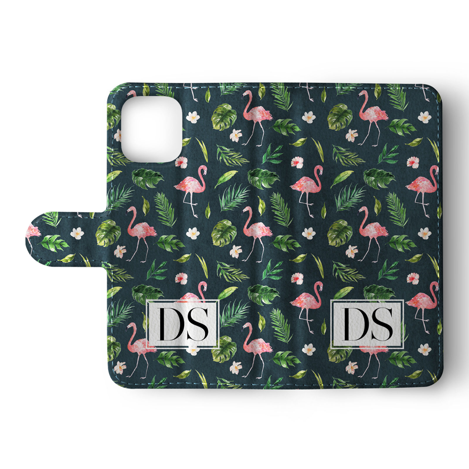 Tirita Personalised Wallet Flip Case for iPhone 14 13 12 11 8 Tropical Flamingos - Picture 15 of 26
