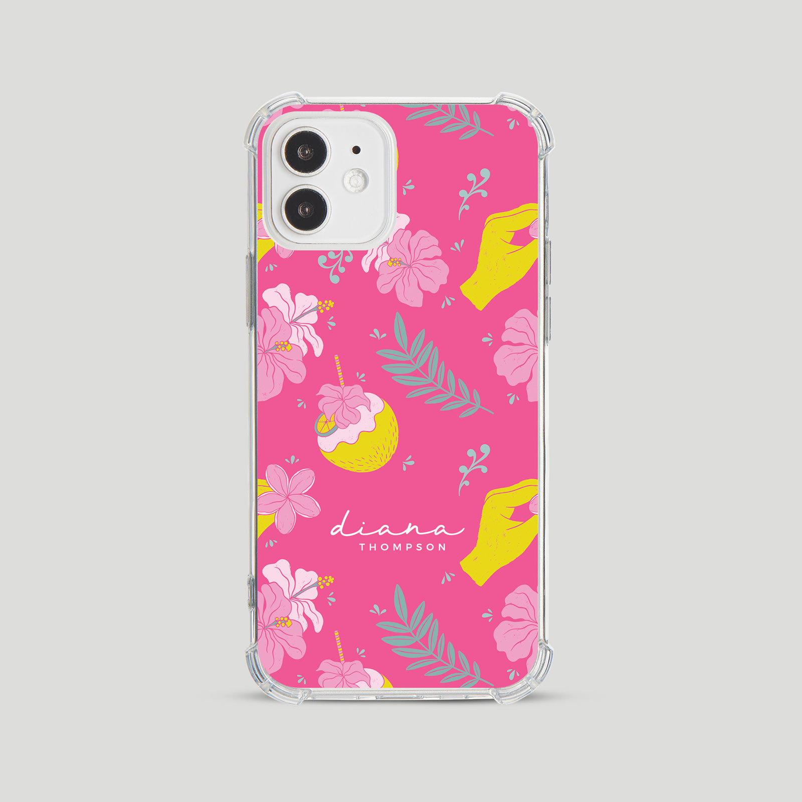 Tirita Personalised Phone Case Shockproof for iPhone 15 14 13 12 Tropical Vibes - Picture 2 of 34