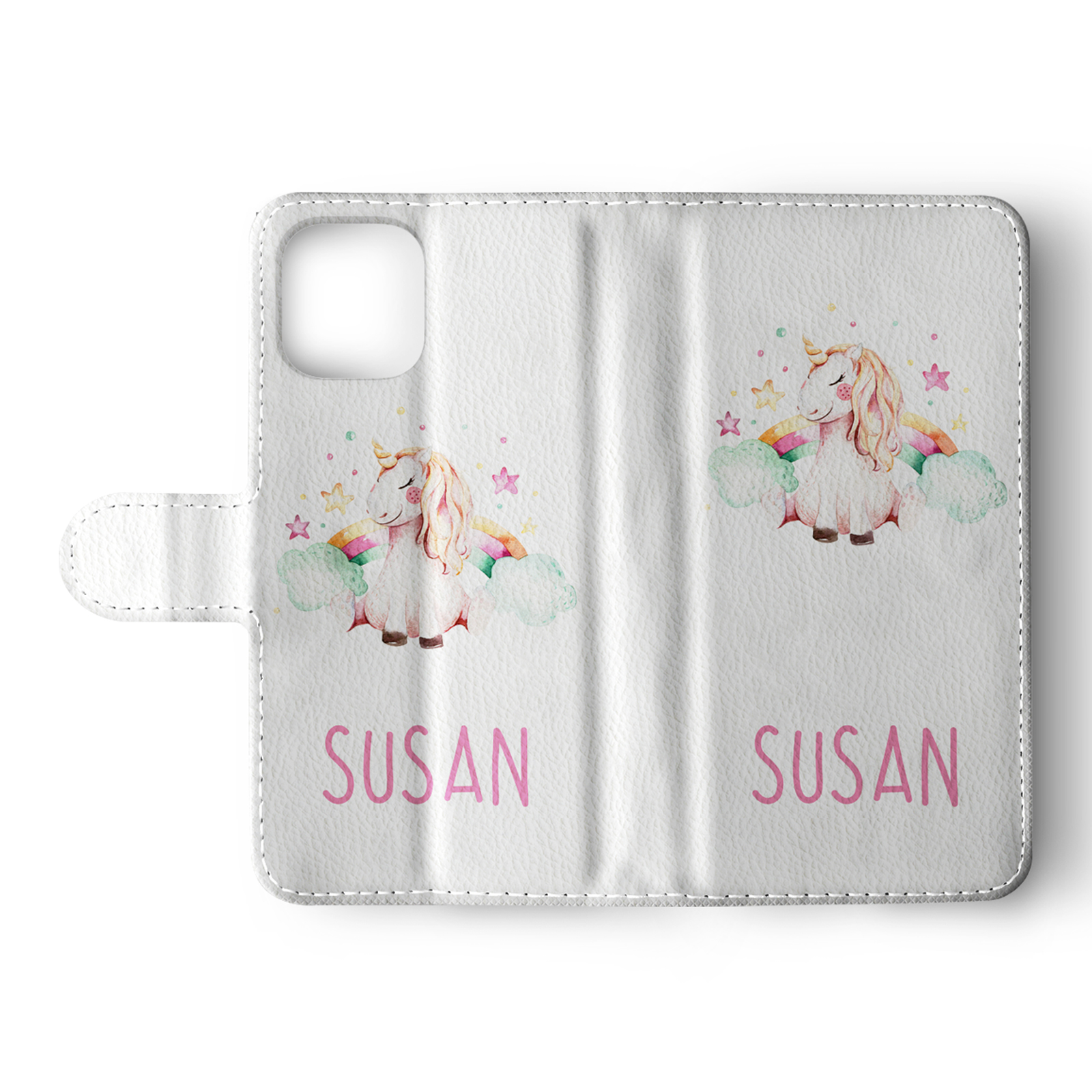 Tirita Personalised Wallet Flip Case for iPhone 16 15 14 13 12 Floral Unicorns - Picture 21 of 26