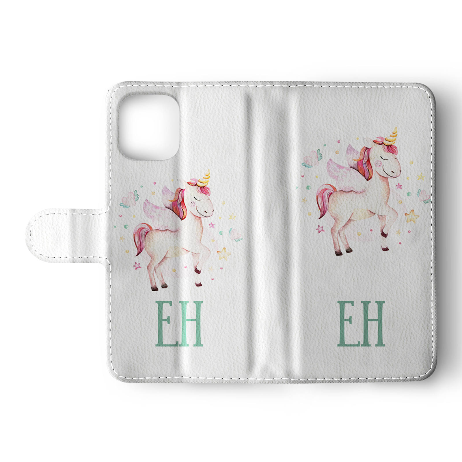 Tirita Personalised Wallet Flip Case for iPhone 16 15 14 13 12 Floral Unicorns - Picture 24 of 26