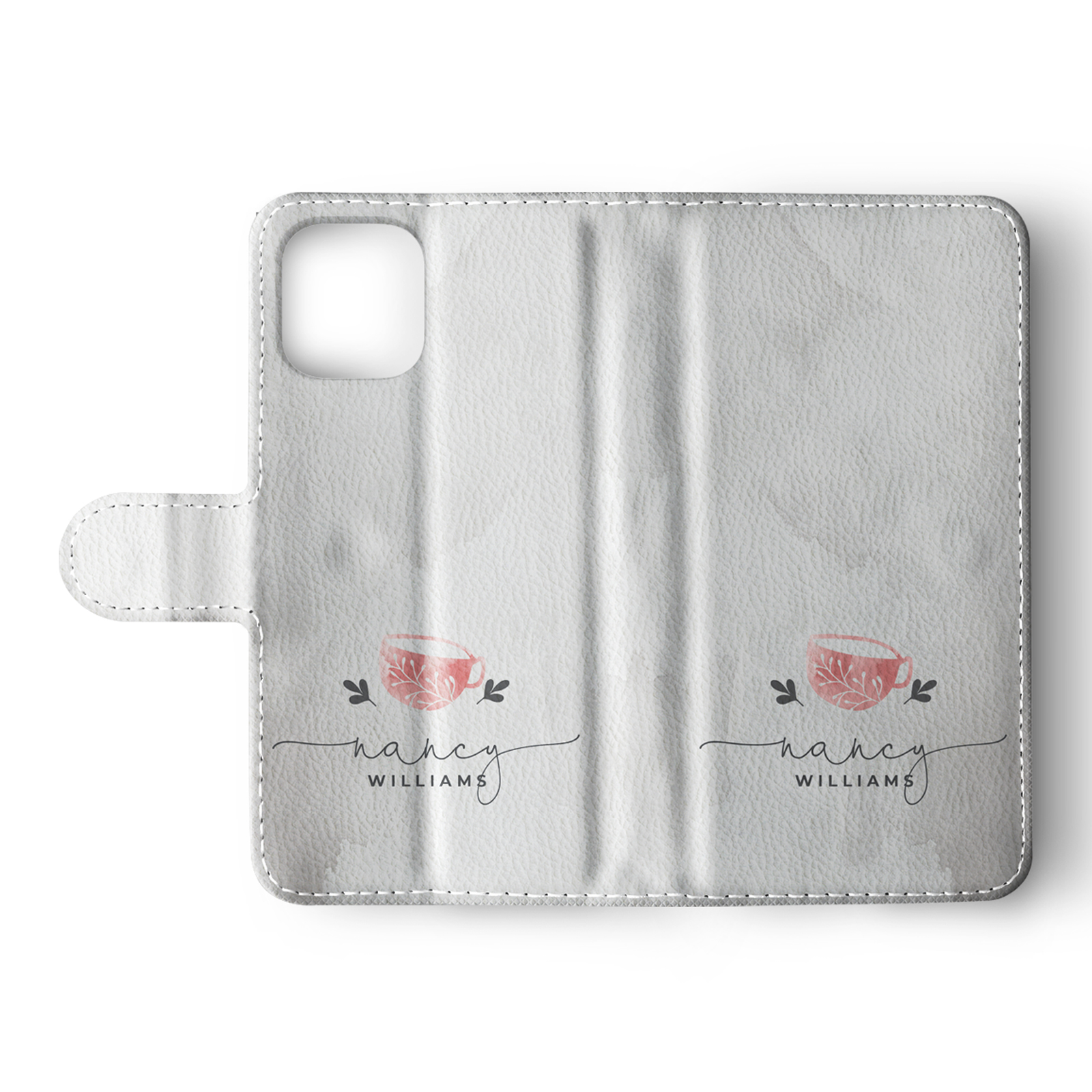 Tirita Personalised Wallet Flip Case for iPhone12 11 SE 8 Shabby Floral Bird Art - Picture 9 of 32