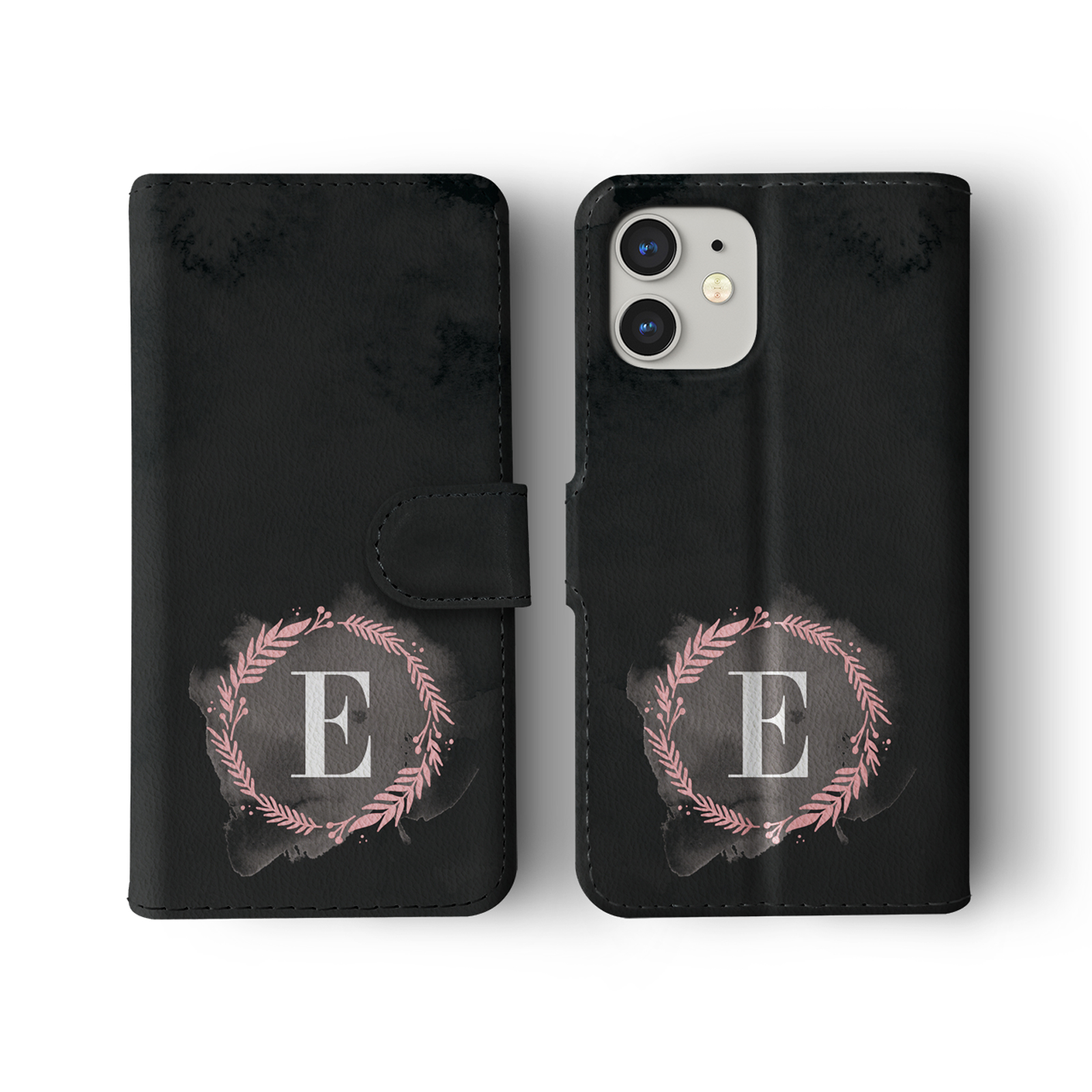 Tirita Personalised Wallet Flip Case for iPhone12 11 SE 8 Shabby Floral Bird Art - Picture 11 of 32