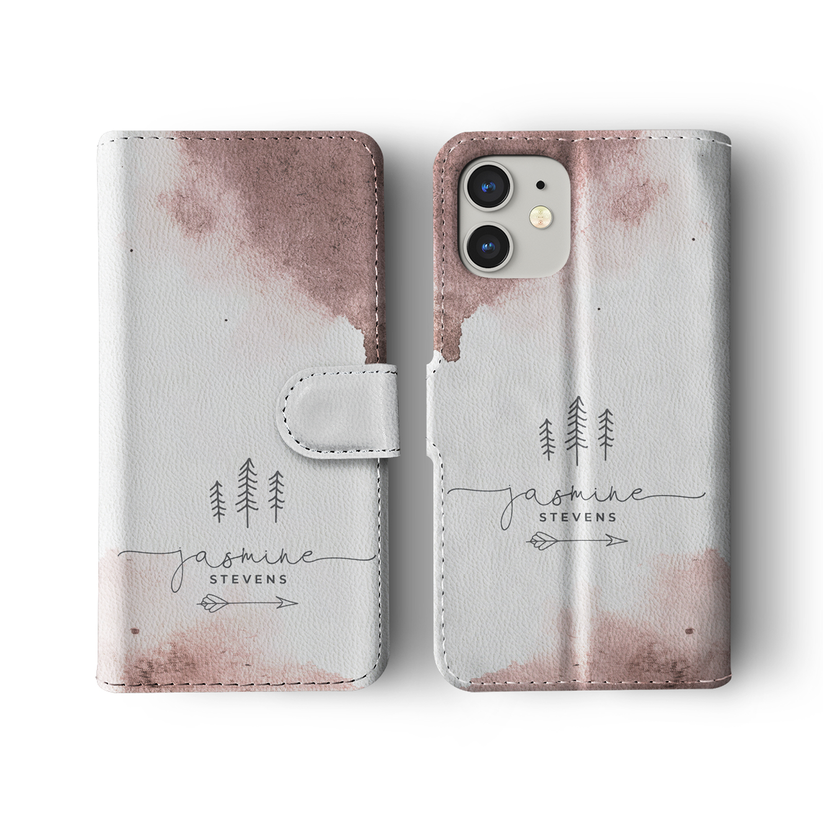 Tirita Personalised Wallet Flip Case for iPhone12 11 SE 8 Shabby Floral Bird Art - Picture 14 of 32