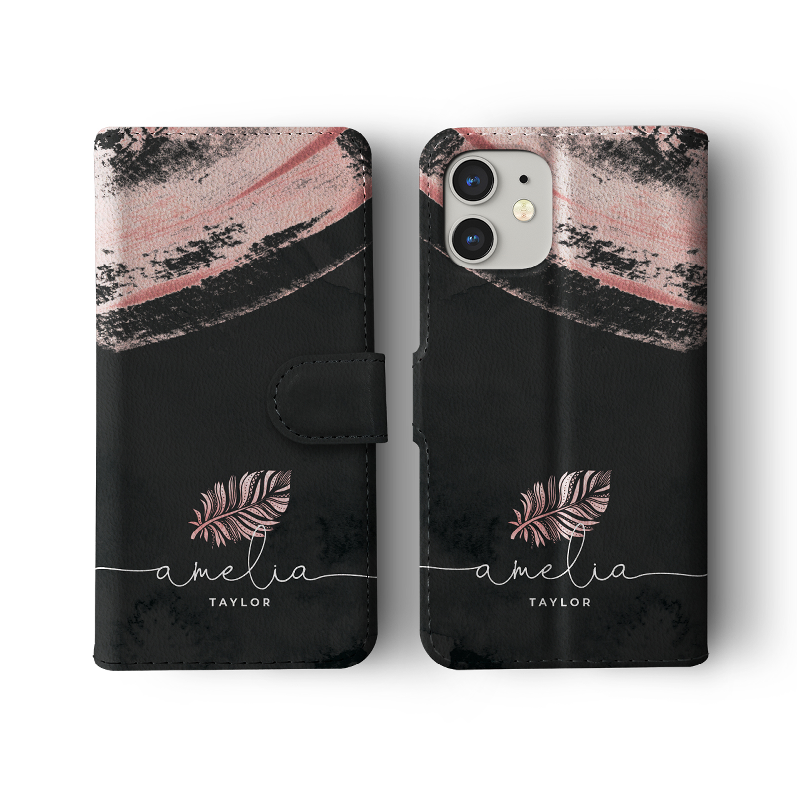 Tirita Personalised Wallet Flip Case for iPhone12 11 SE 8 Shabby Floral Bird Art - Picture 20 of 32