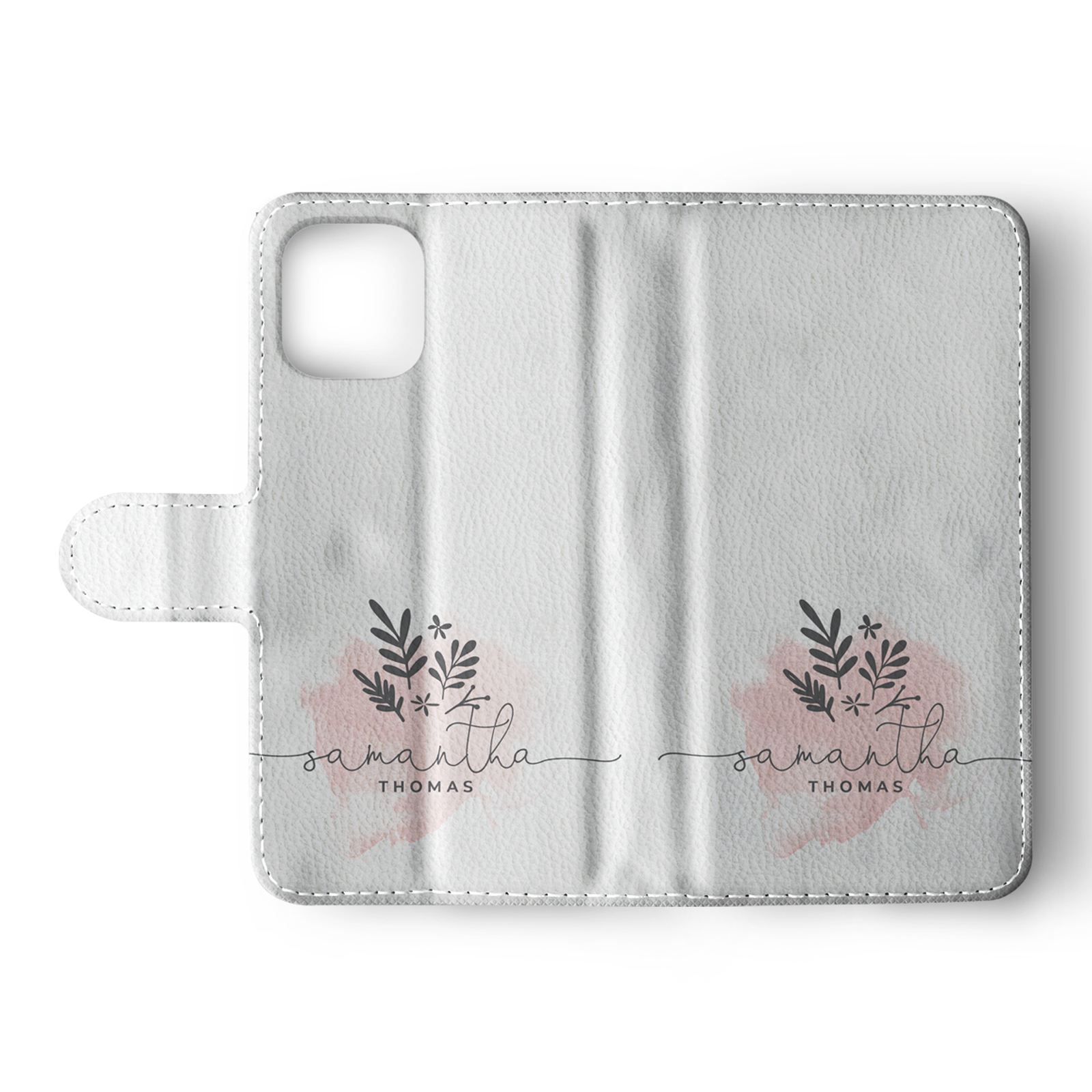 Tirita Personalised Wallet Flip Case for iPhone12 11 SE 8 Shabby Floral Bird Art - Picture 27 of 32