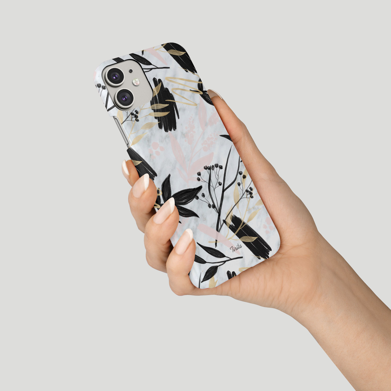 Tirita Phone Case for iPhone 16 15 14 13 12 11 XR Aesthetic Floral Marble Gold - Picture 3 of 18