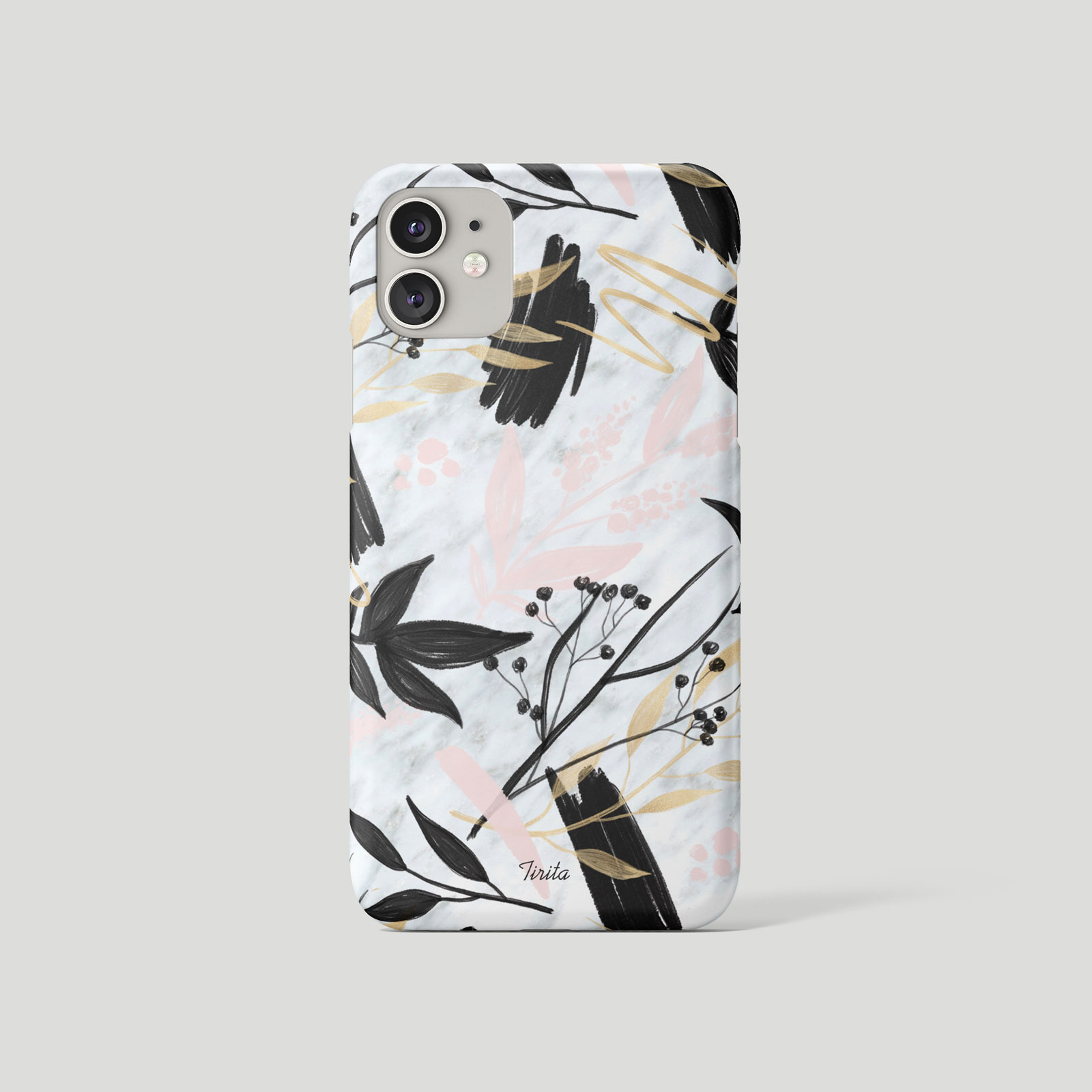 Tirita Phone Case for iPhone 16 15 14 13 12 11 XR Aesthetic Floral Marble Gold - Picture 2 of 18