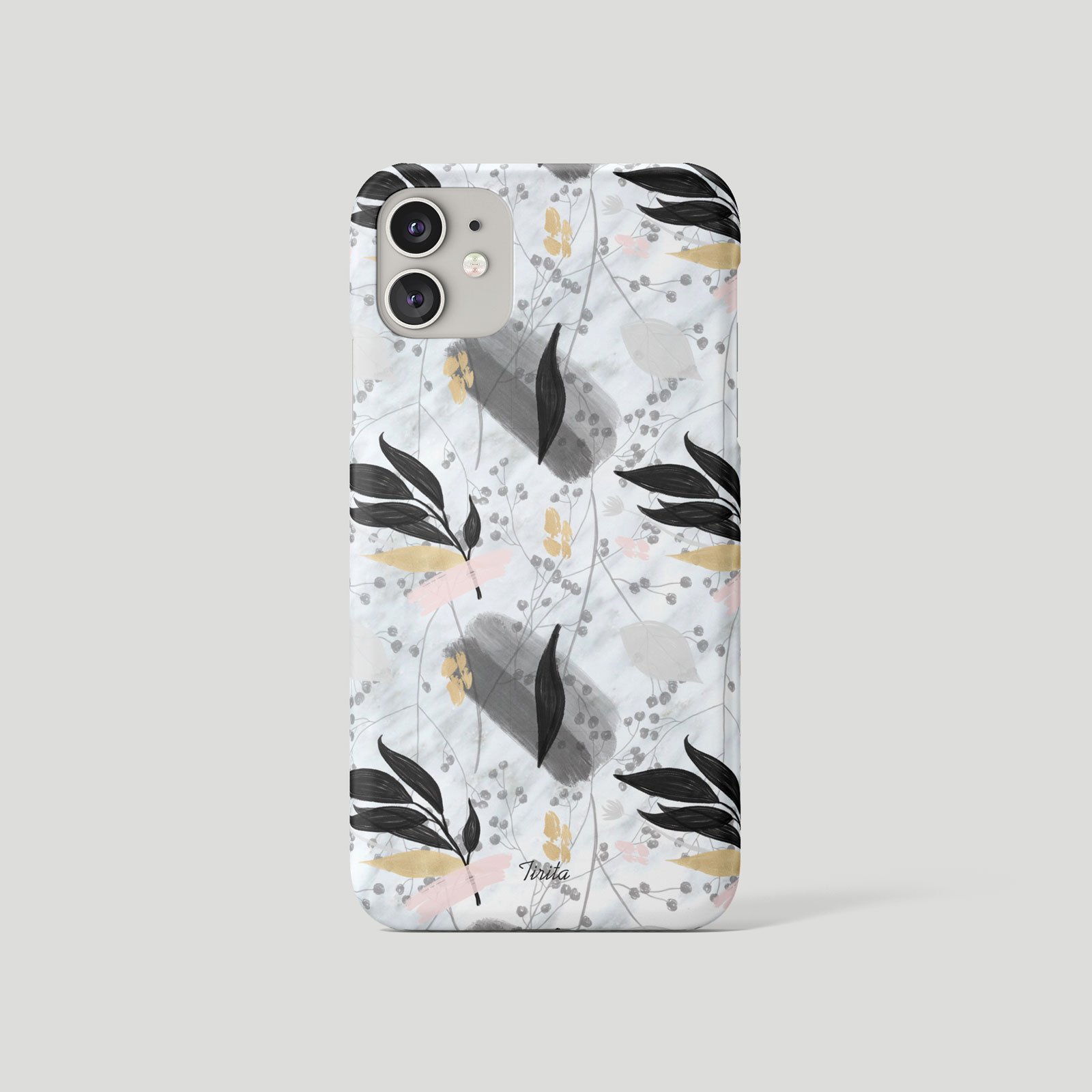 Tirita Phone Case for iPhone 16 15 14 13 12 11 XR Aesthetic Floral Marble Gold - Picture 14 of 18