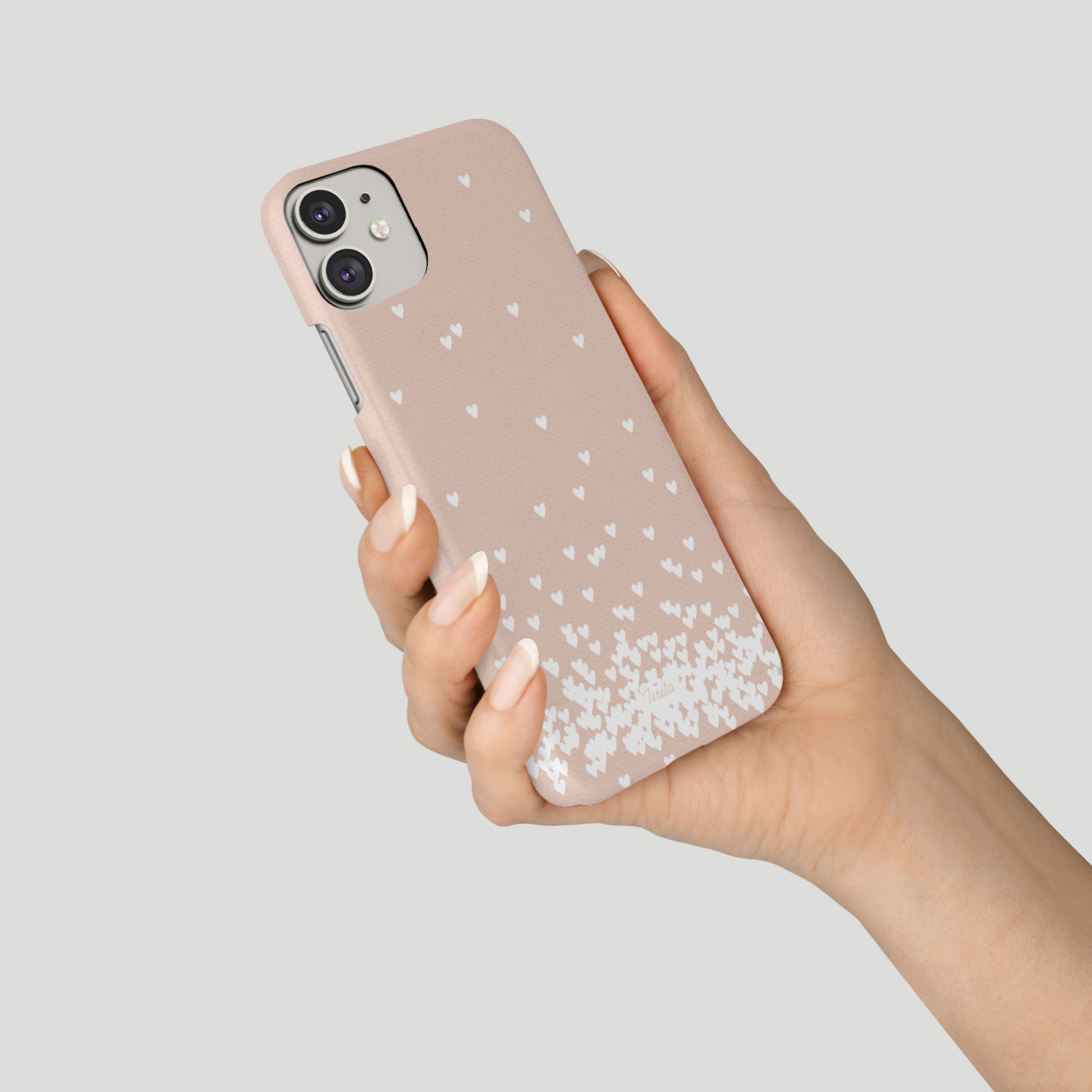 Tirita Phone Case for iPhone 16 15 14 13 12 11 X XR Floating Hearts Marble Gold - Picture 3 of 18