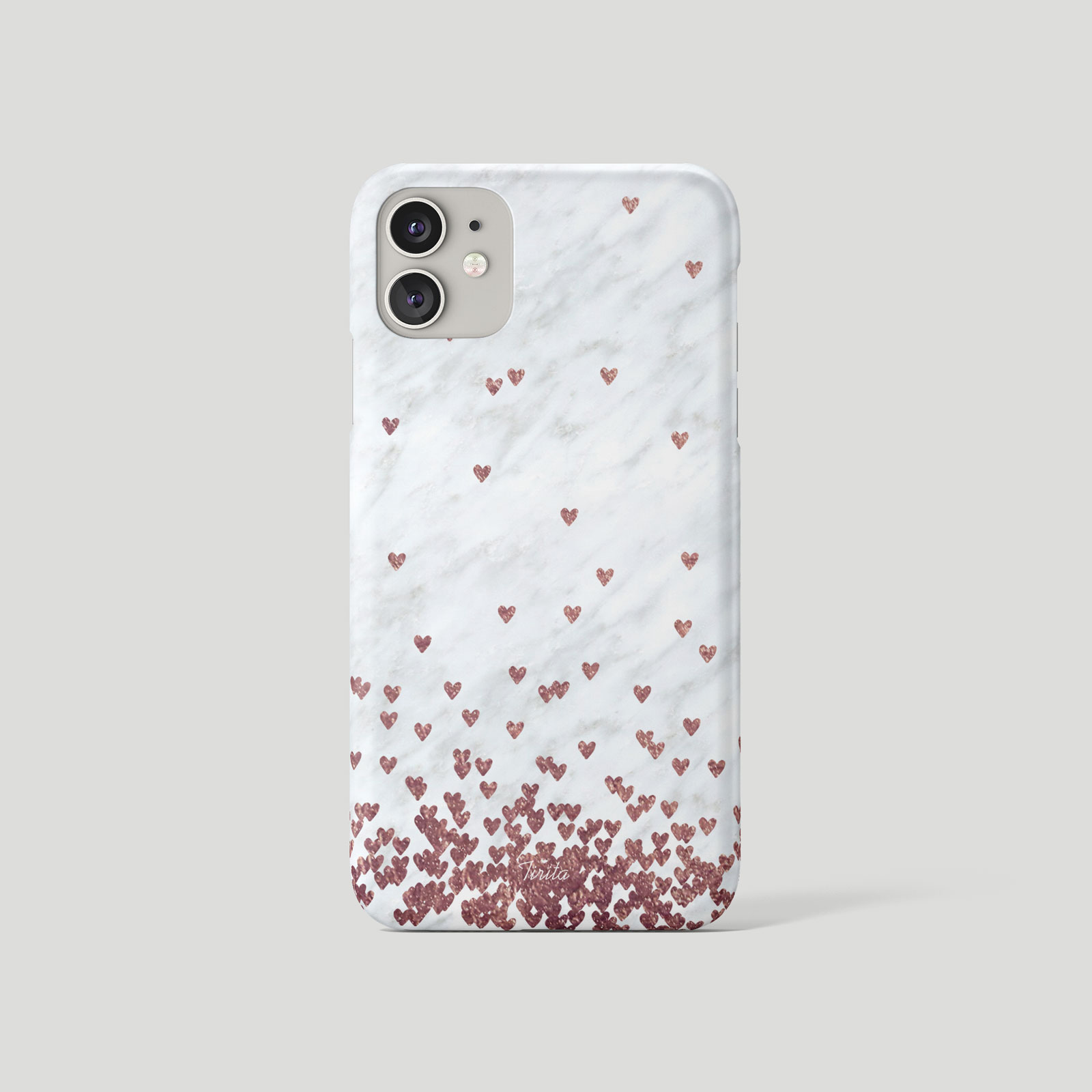 Tirita Phone Case for iPhone 16 15 14 13 12 11 X XR Floating Hearts Marble Gold - Picture 4 of 18
