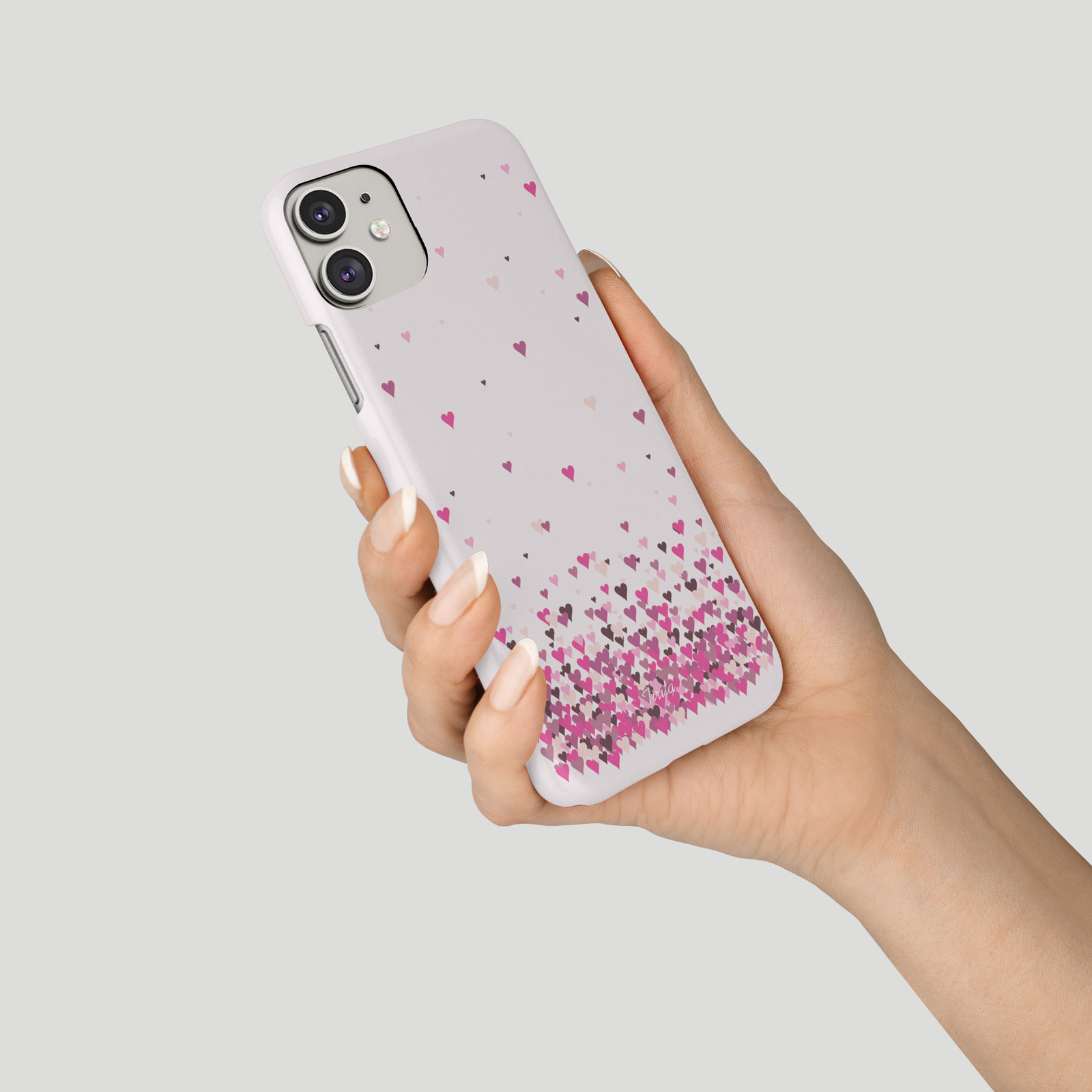 Tirita Phone Case for iPhone 16 15 14 13 12 11 X XR Floating Hearts Marble Gold - Picture 7 of 18