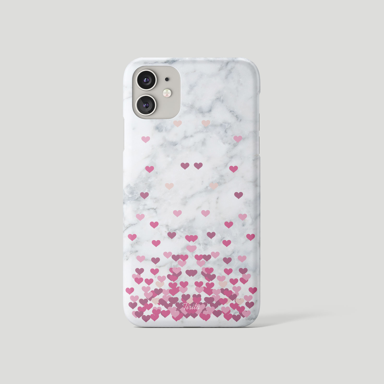 Tirita Phone Case for iPhone 16 15 14 13 12 11 X XR Floating Hearts Marble Gold - Picture 8 of 18