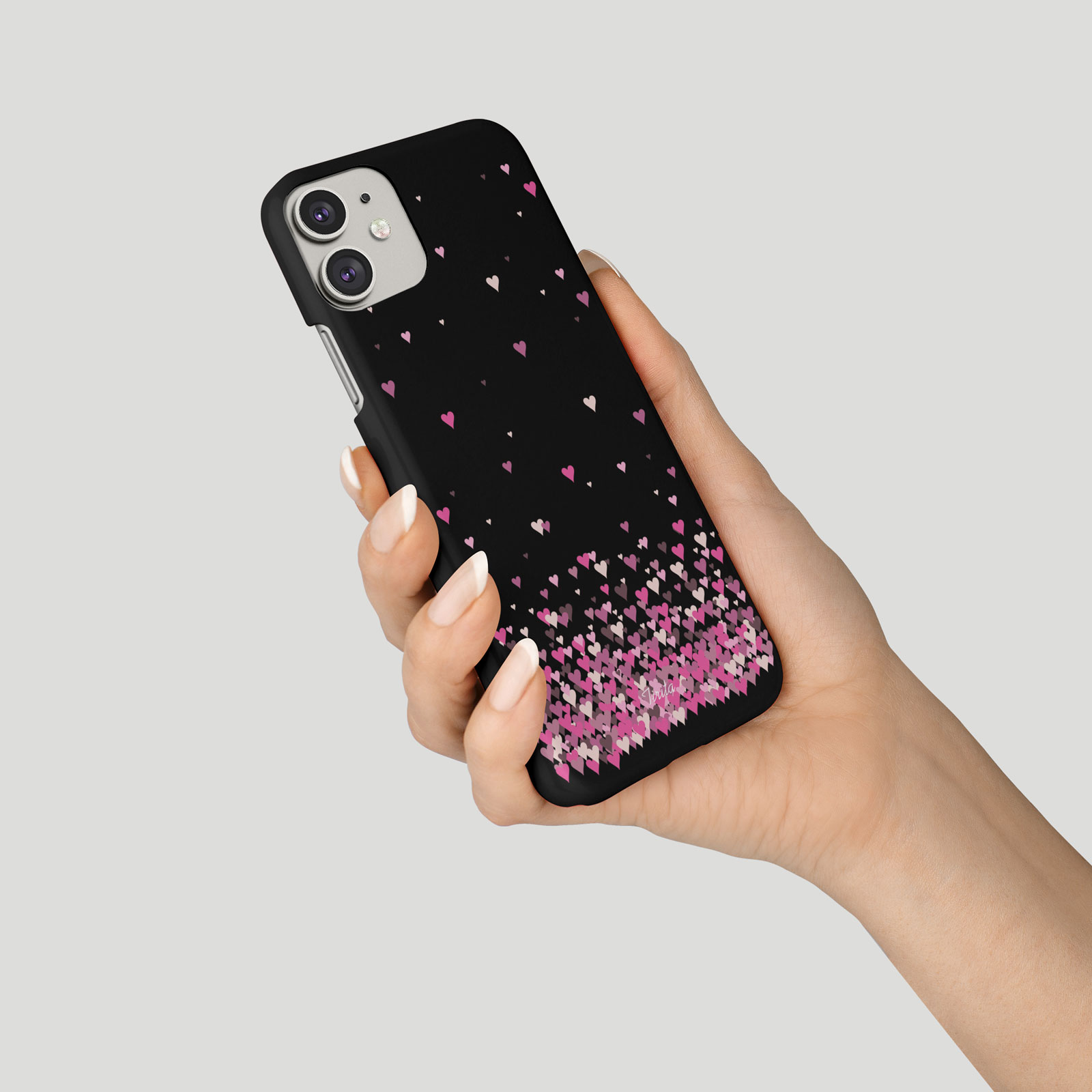 Tirita Phone Case for iPhone 16 15 14 13 12 11 X XR Floating Hearts Marble Gold - Picture 11 of 18