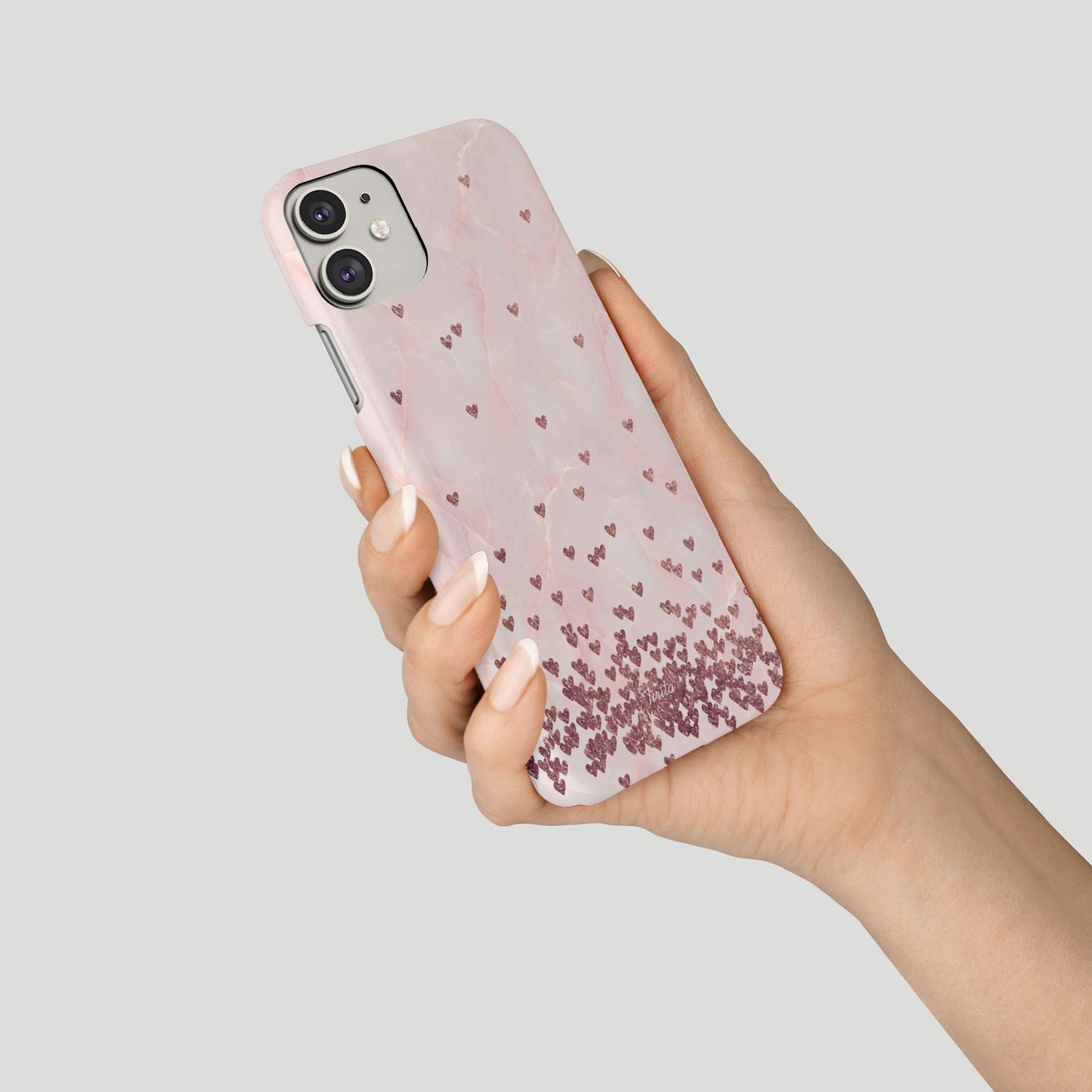 Tirita Phone Case for iPhone 16 15 14 13 12 11 X XR Floating Hearts Marble Gold - Picture 15 of 18