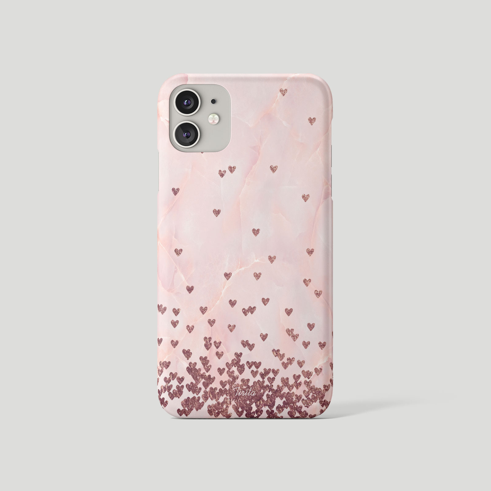 Tirita Phone Case for iPhone 16 15 14 13 12 11 X XR Floating Hearts Marble Gold - Picture 14 of 18